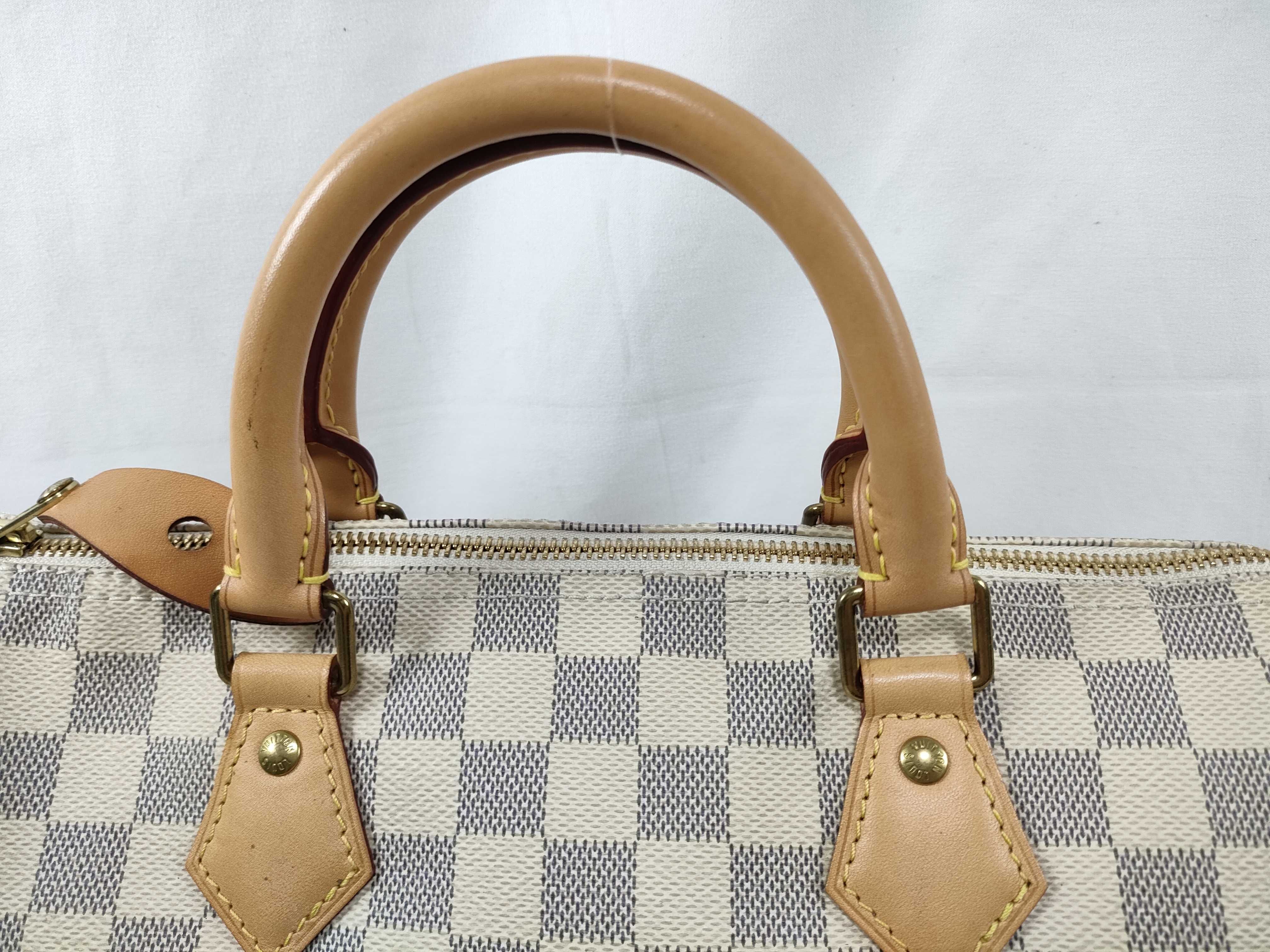 Damier Azur PH- Damier Azur Canvas Speedy 30 White N Handbag — view 3