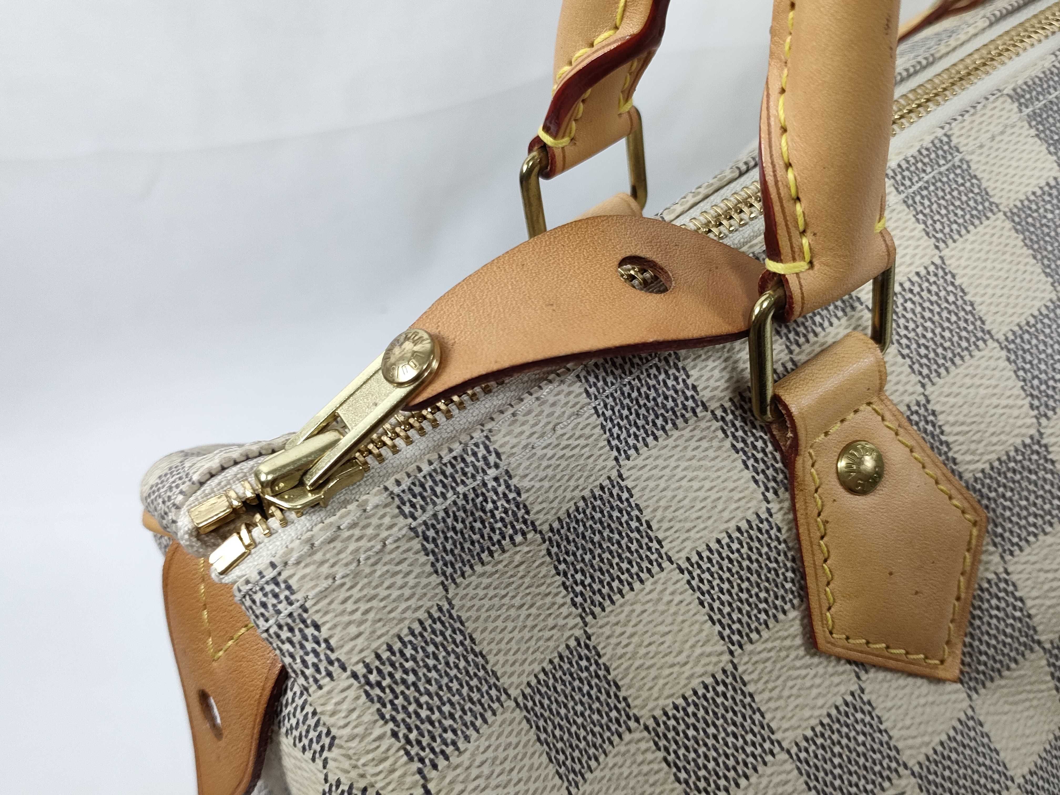 Damier Azur PH- Damier Azur Canvas Speedy 30 White N Handbag — view 6