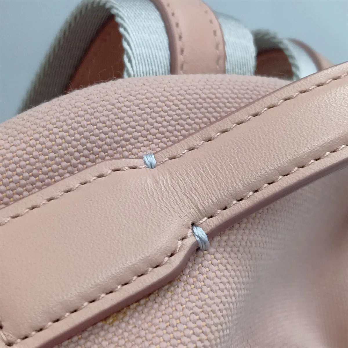 Neverstill Canvas x Leather Backpack/Rucksack Pink — view 13