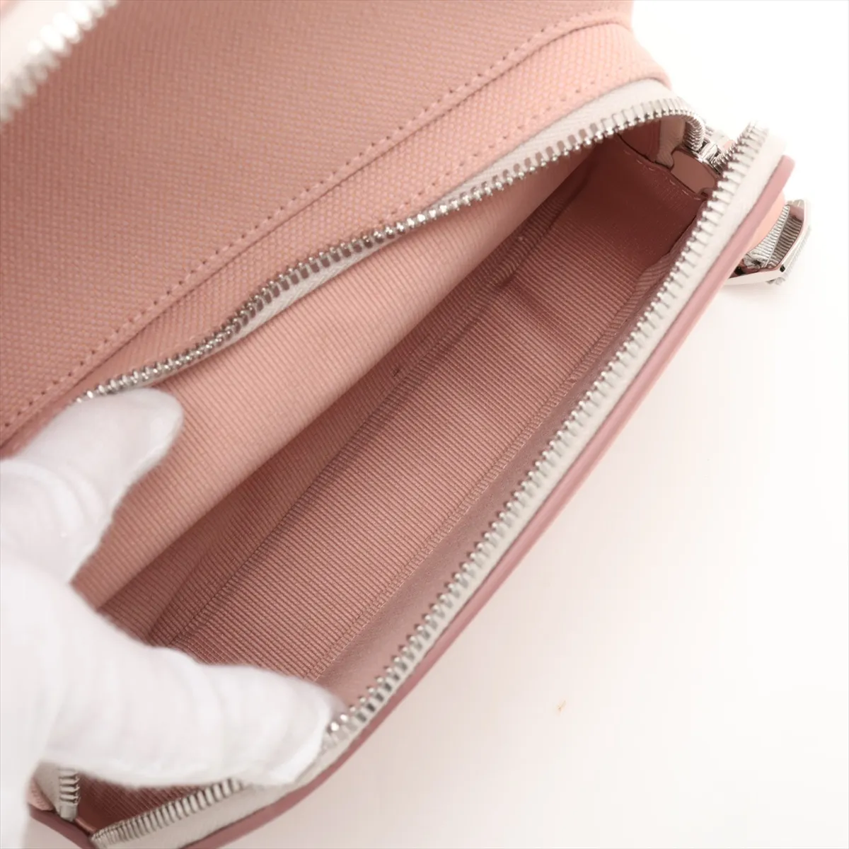 Neverstill Canvas x Leather Backpack/Rucksack Pink — view 9
