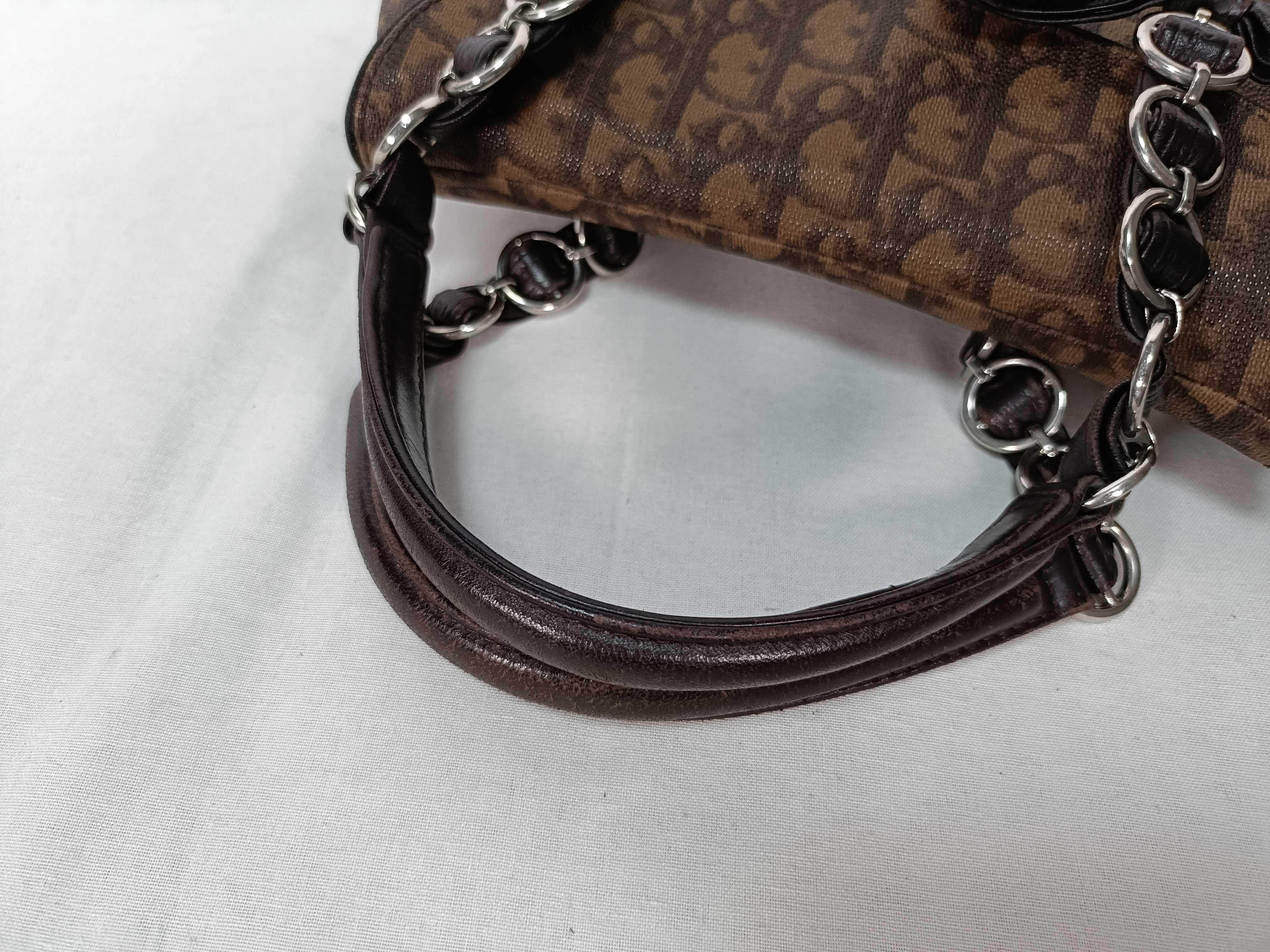 FR-Christian Trotter Romantic PVC & Leather Chain Shoulder Bag BROWN (Usu Handbag) — view 6