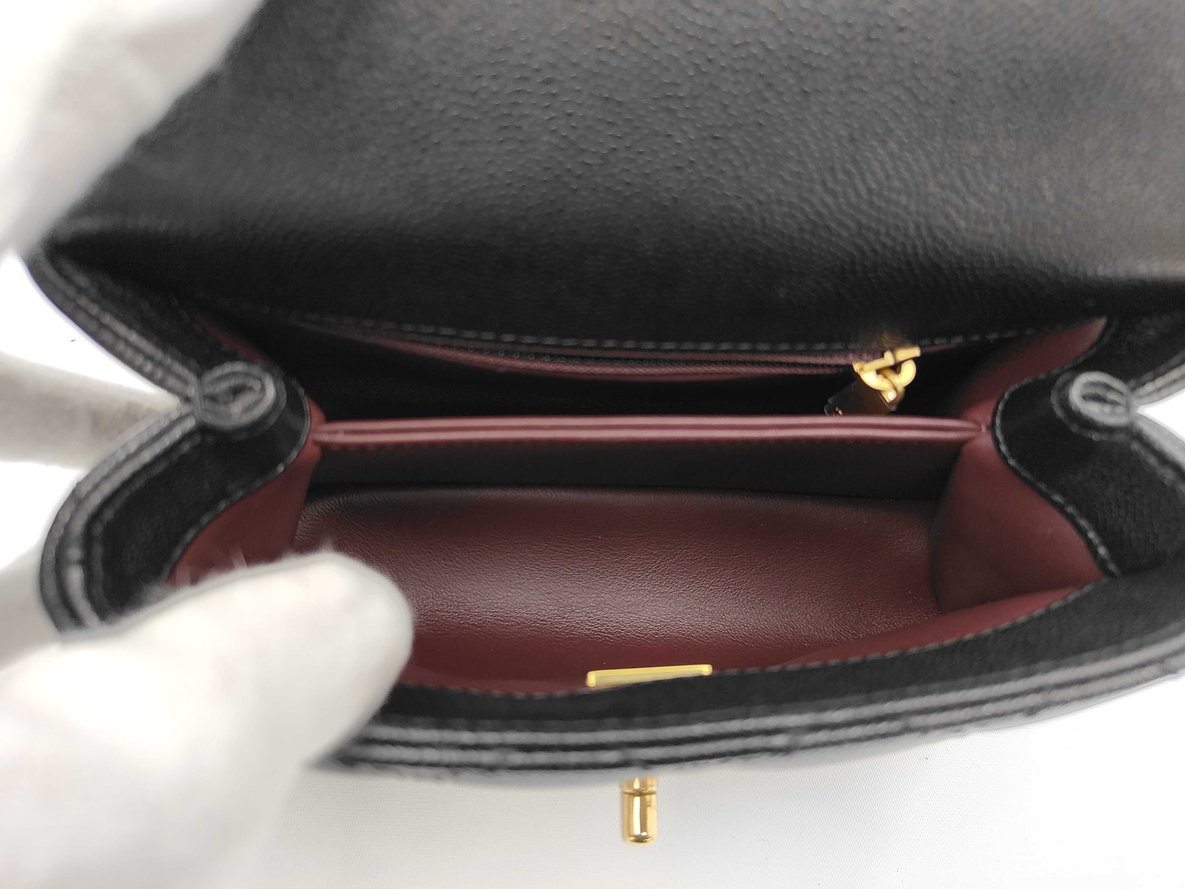 Coco Handle 19 XXS Chain Top Handle Matelassé Caviar Skin Black Gold Hardware AS2215 Shoulder Bag — view 9