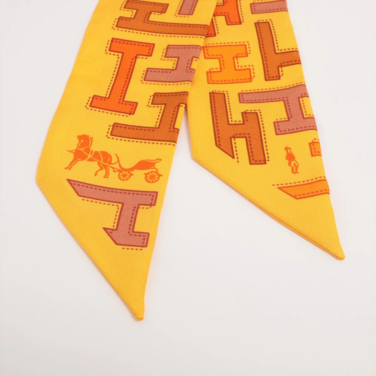 Twilly Scarf Silk Yellow Thread Fuzz — view 2