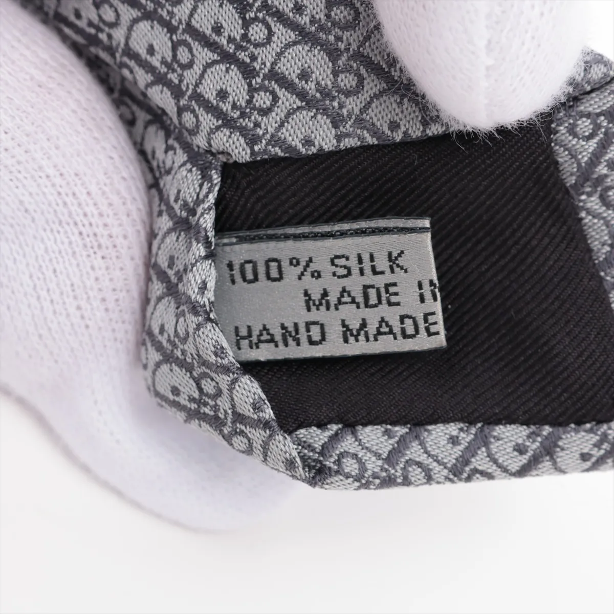 Oblique Tie, Silk, Gray, Shows signs of wear, — view 4