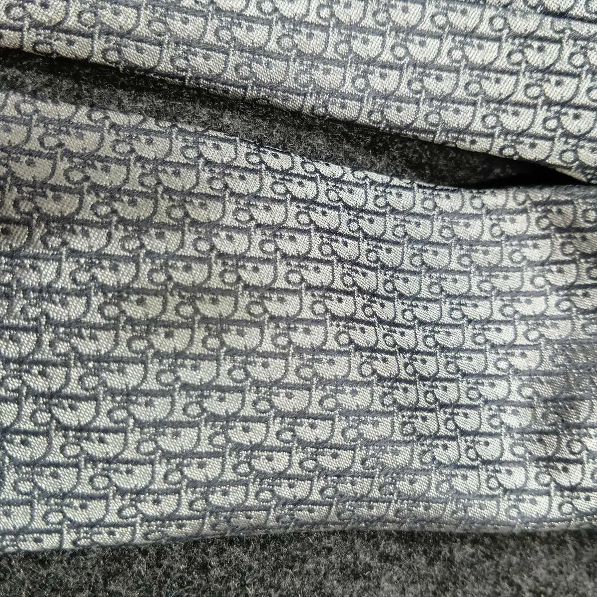 Oblique Tie, Silk, Gray, Shows signs of wear, — view 5