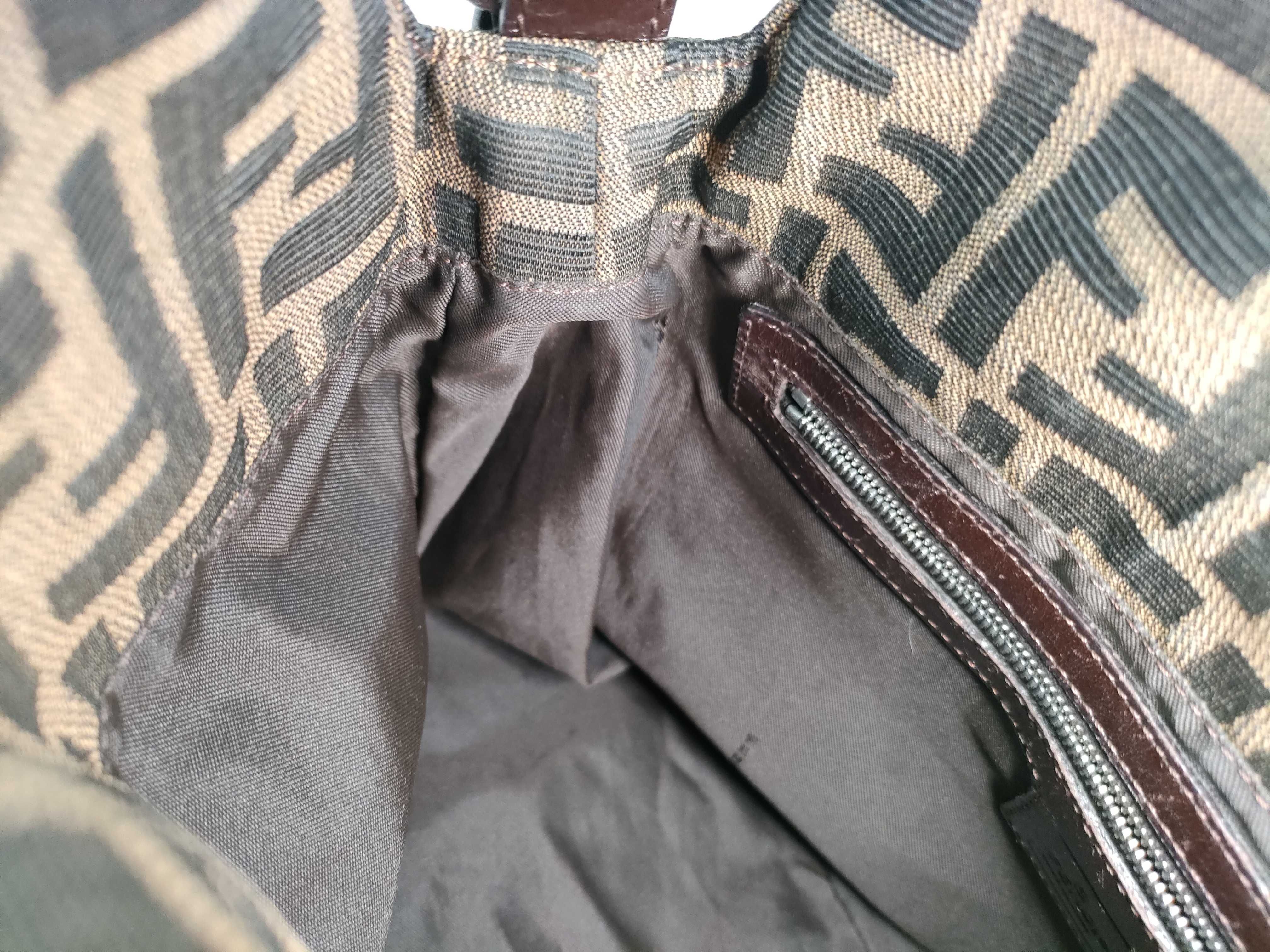 Mamma Bucket Zucca Canvas Leather Shoulder Bag — view 11
