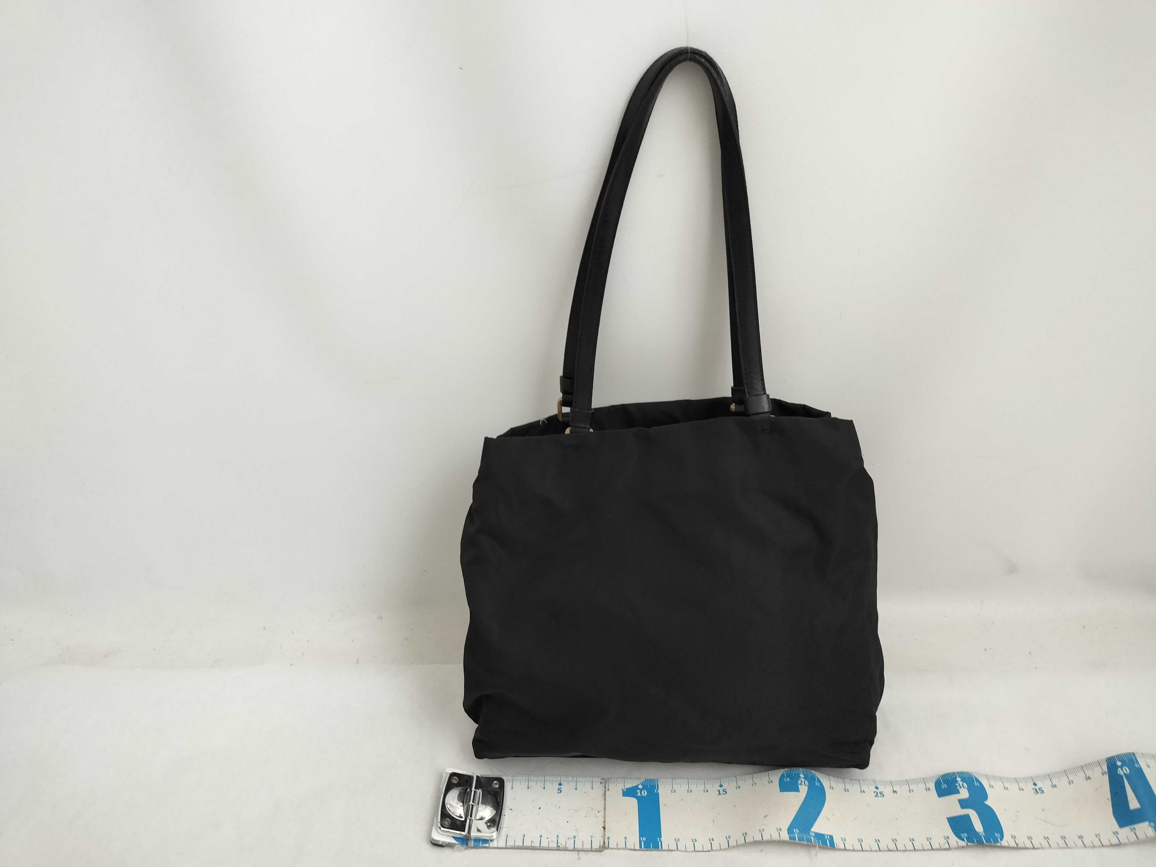 nylon tote bag with triangular logo, black. — view 2