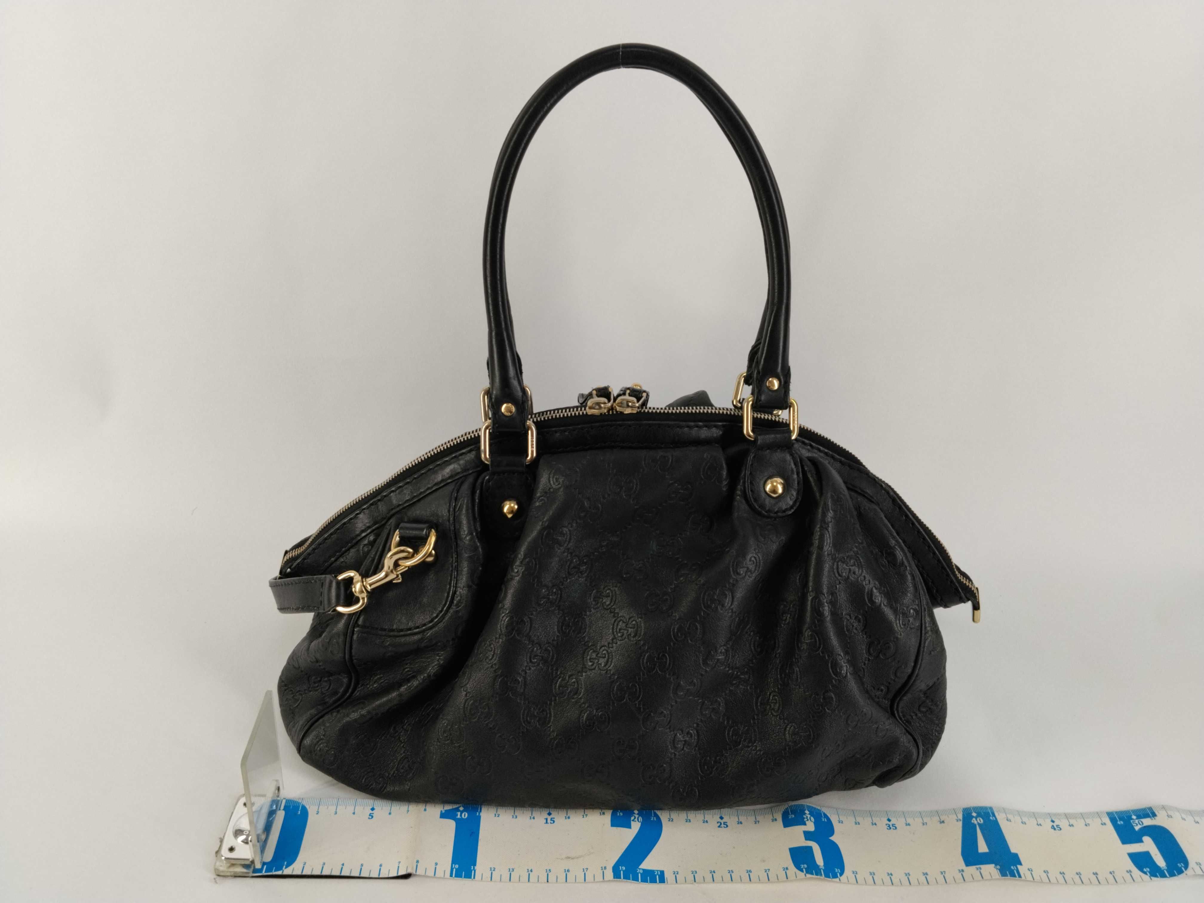 Guccissima Sukey Leather 2-Way Handbag Black 223974 Handbag — view 2