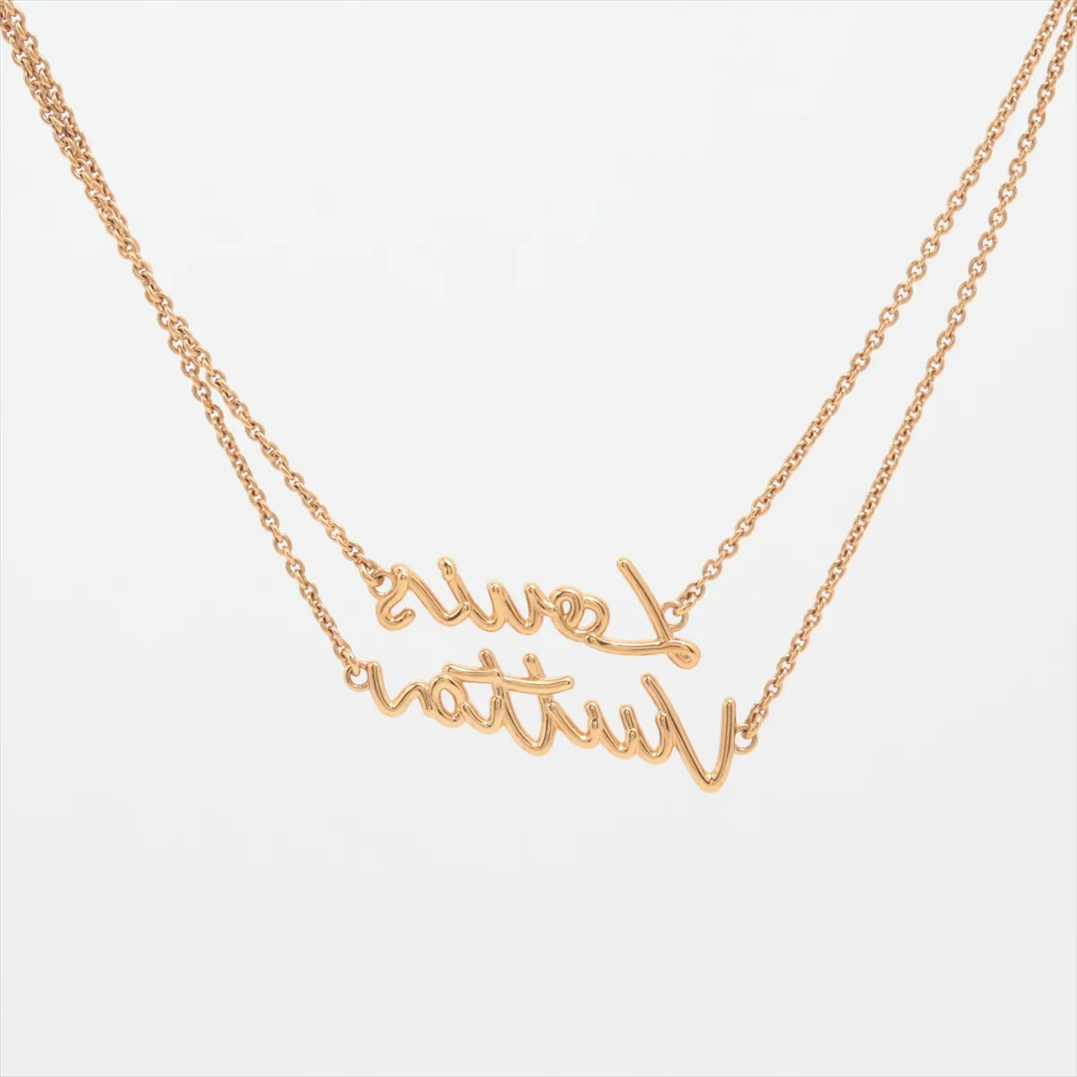 LV Script LE2285 Necklace, GP Gold, — view 2