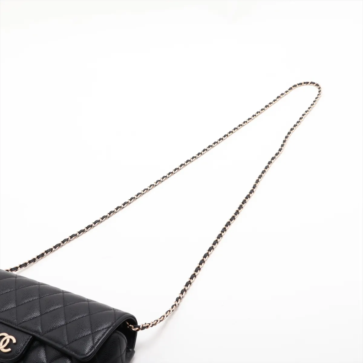 Matelassé Caviar Skin Chain Shoulder Bag, Eyewear, Black with Gold Hardware, 31762339, Serial Number 31 — view 5
