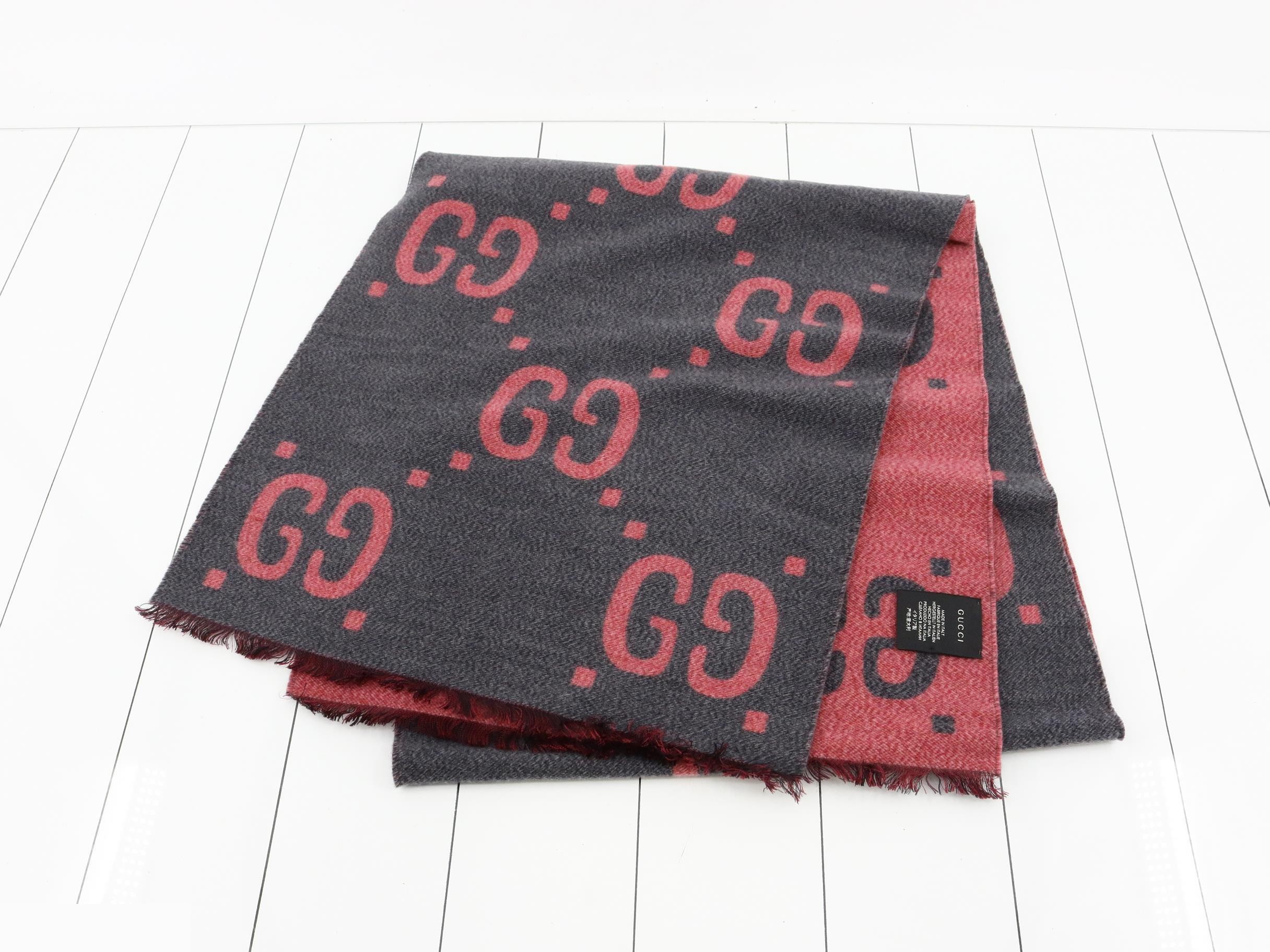 New tag Jumbo GG scarf Pink Gray — view 2