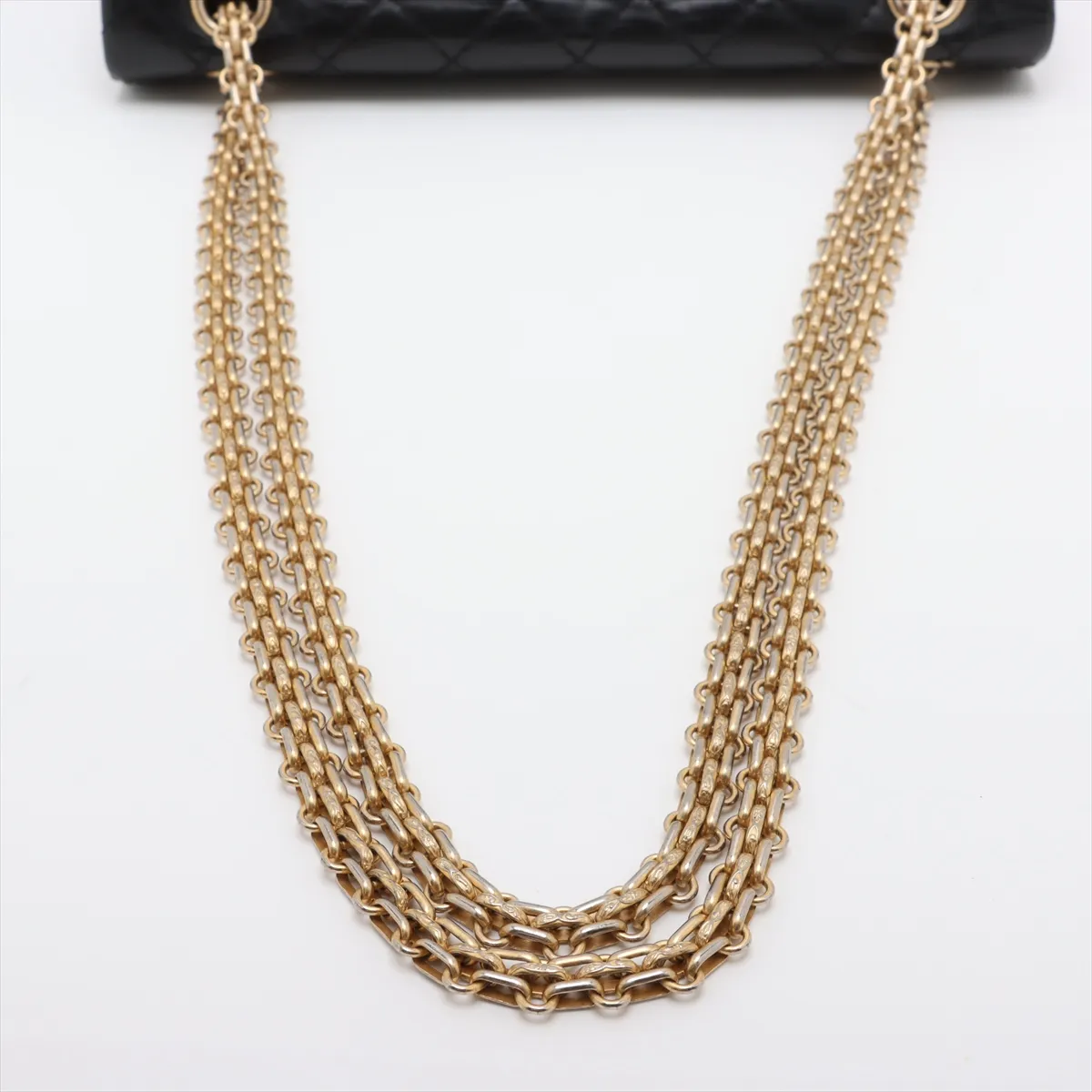 [Individually wrapped] Chanel Matelasse 2.55 Vintage Calf Double Flap Double Chain Bag Icon Black Gold Hardware 23628570 23rd Series — view 5