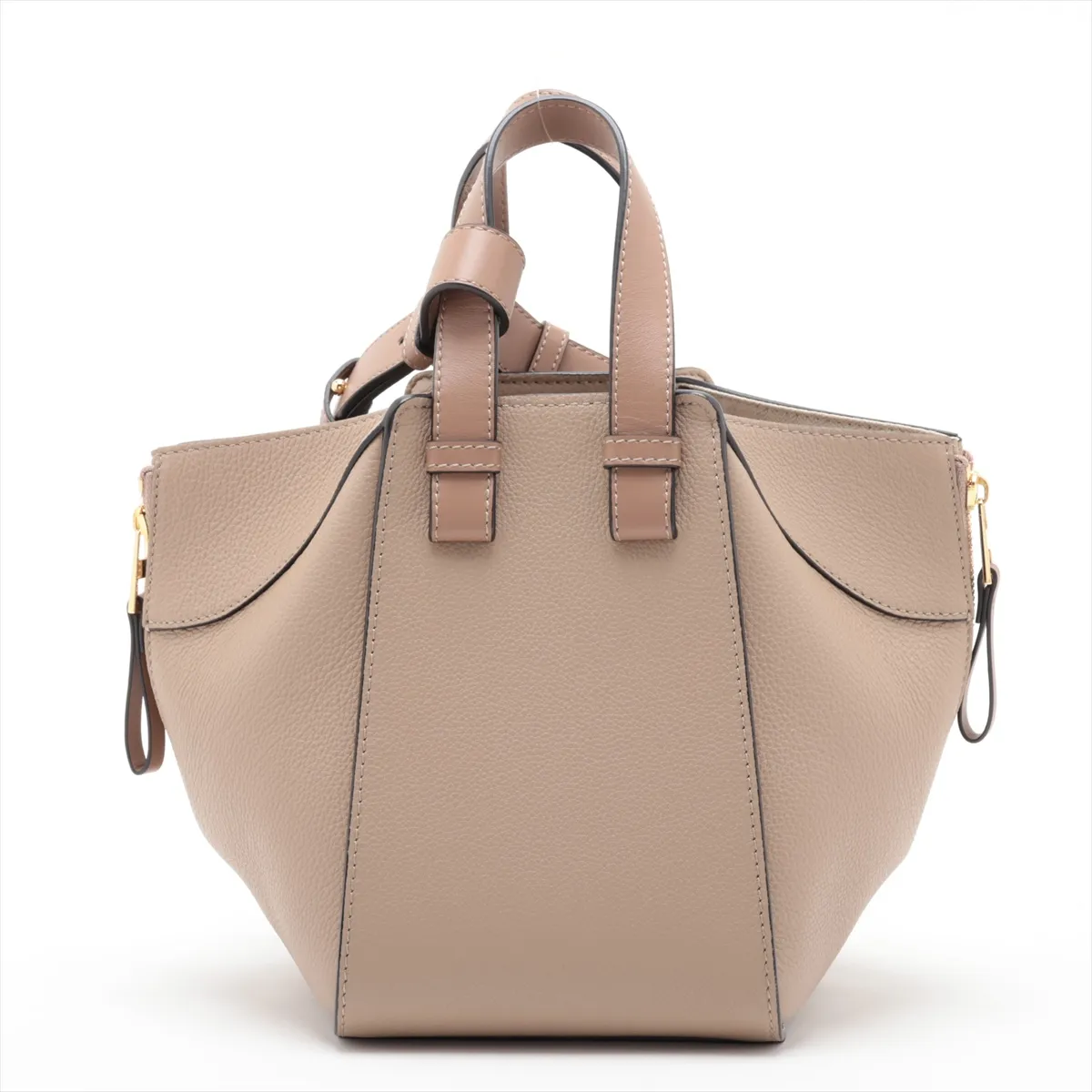 Hammock Compact Leather 2-Way Handbag, Brown — view 2