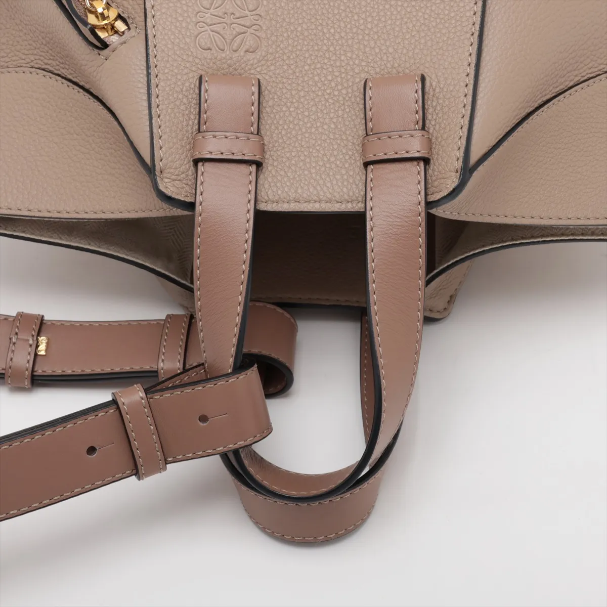 Hammock Compact Leather 2-Way Handbag, Brown — view 5