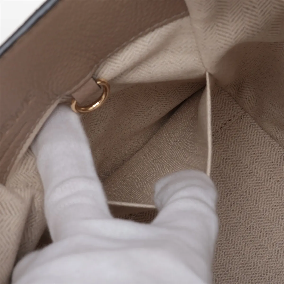 Hammock Compact Leather 2-Way Handbag, Brown — view 9