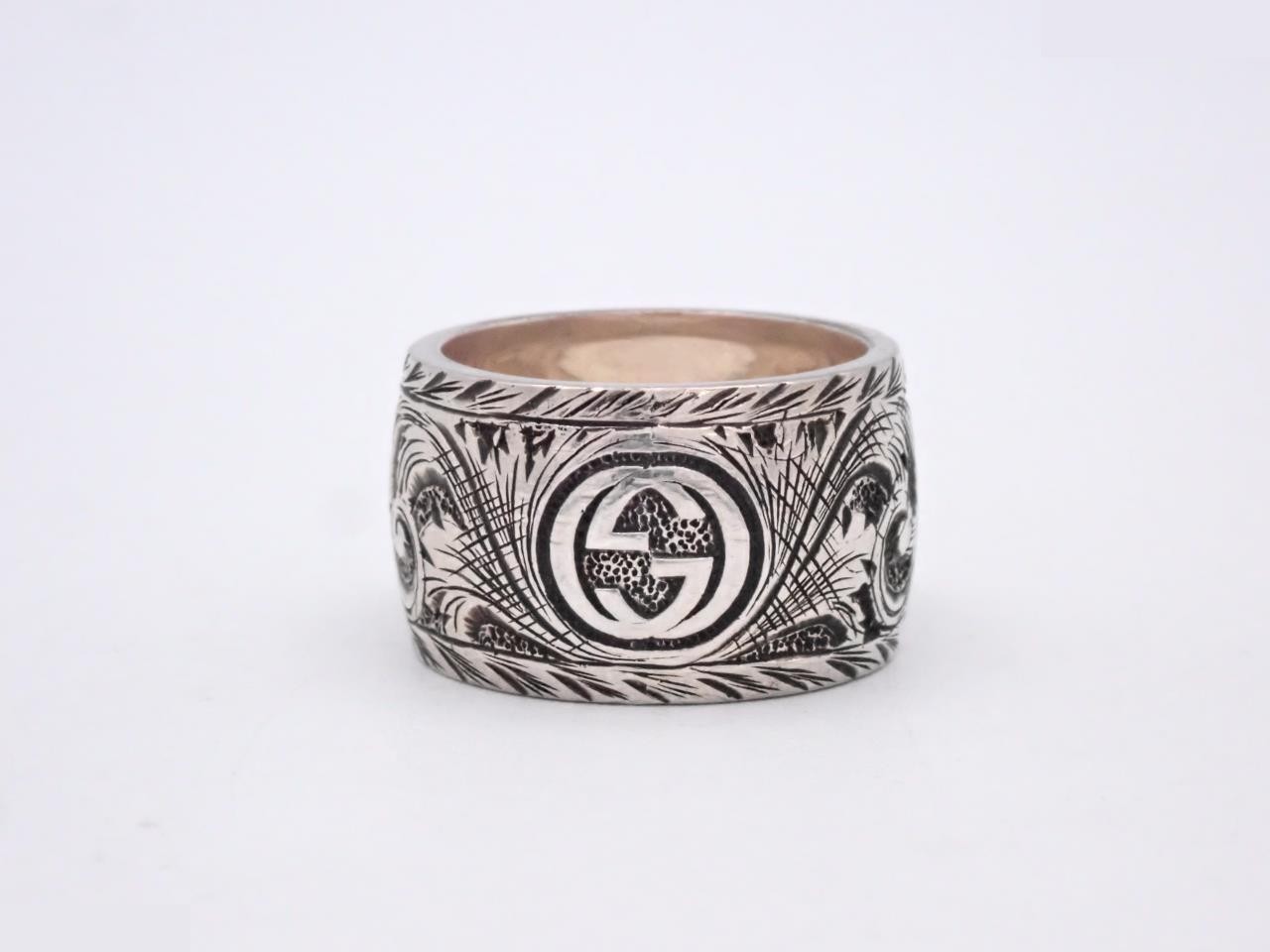 Arabesque Malachite, 925 sterling silver, 18.4g, stamped "23", actual size #21 — view 2