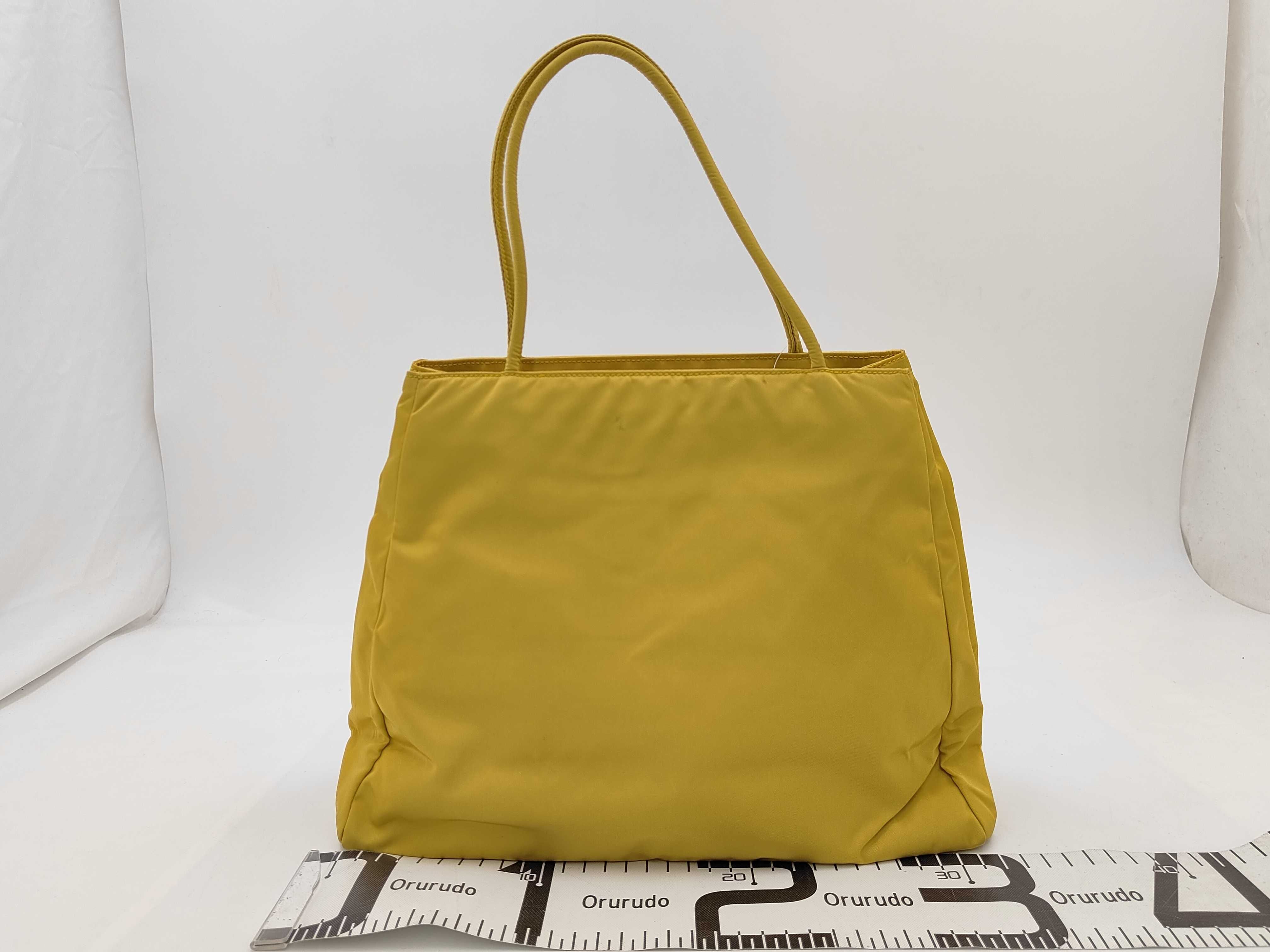 Nylon Yellow Tote Bag with Card Holder — view 2
