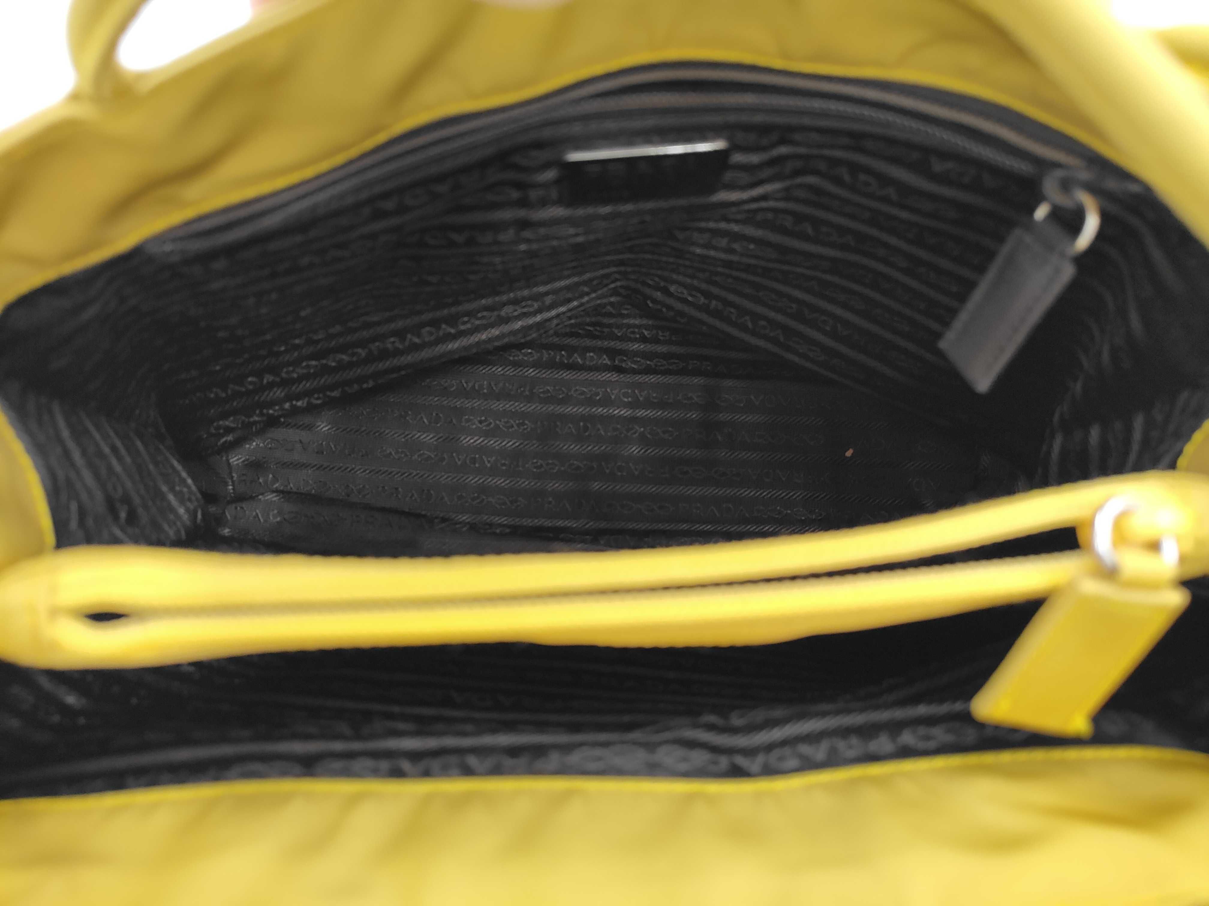 Nylon Yellow Tote Bag with Card Holder — view 9