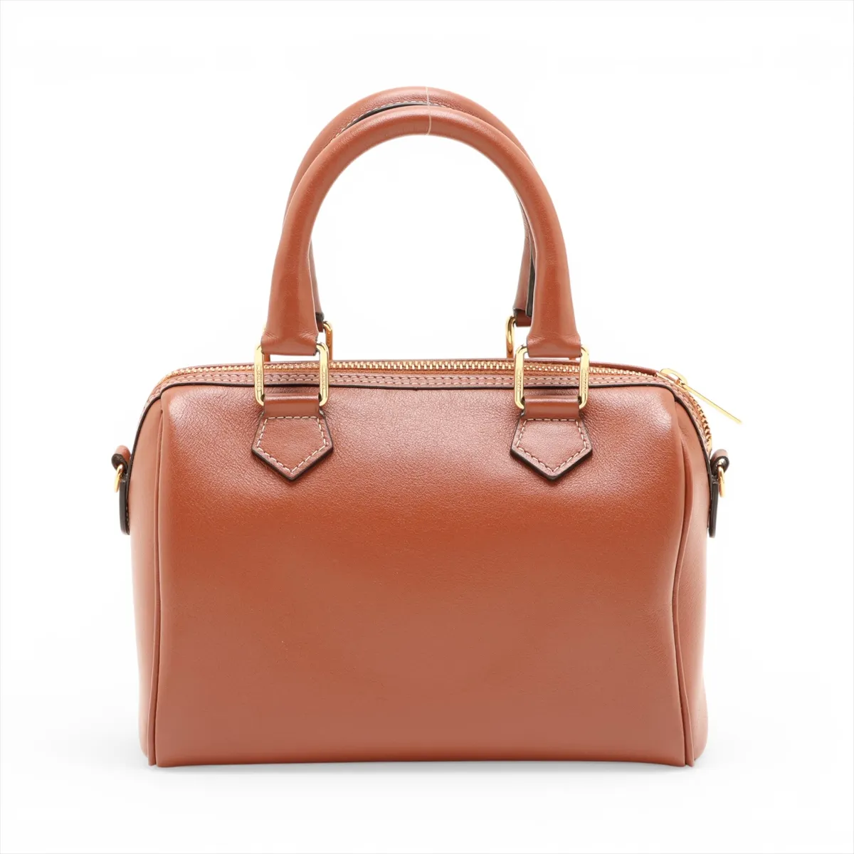 Cuir Triomphe Small Boston Leather 2-Way Handbag, Brown — view 2