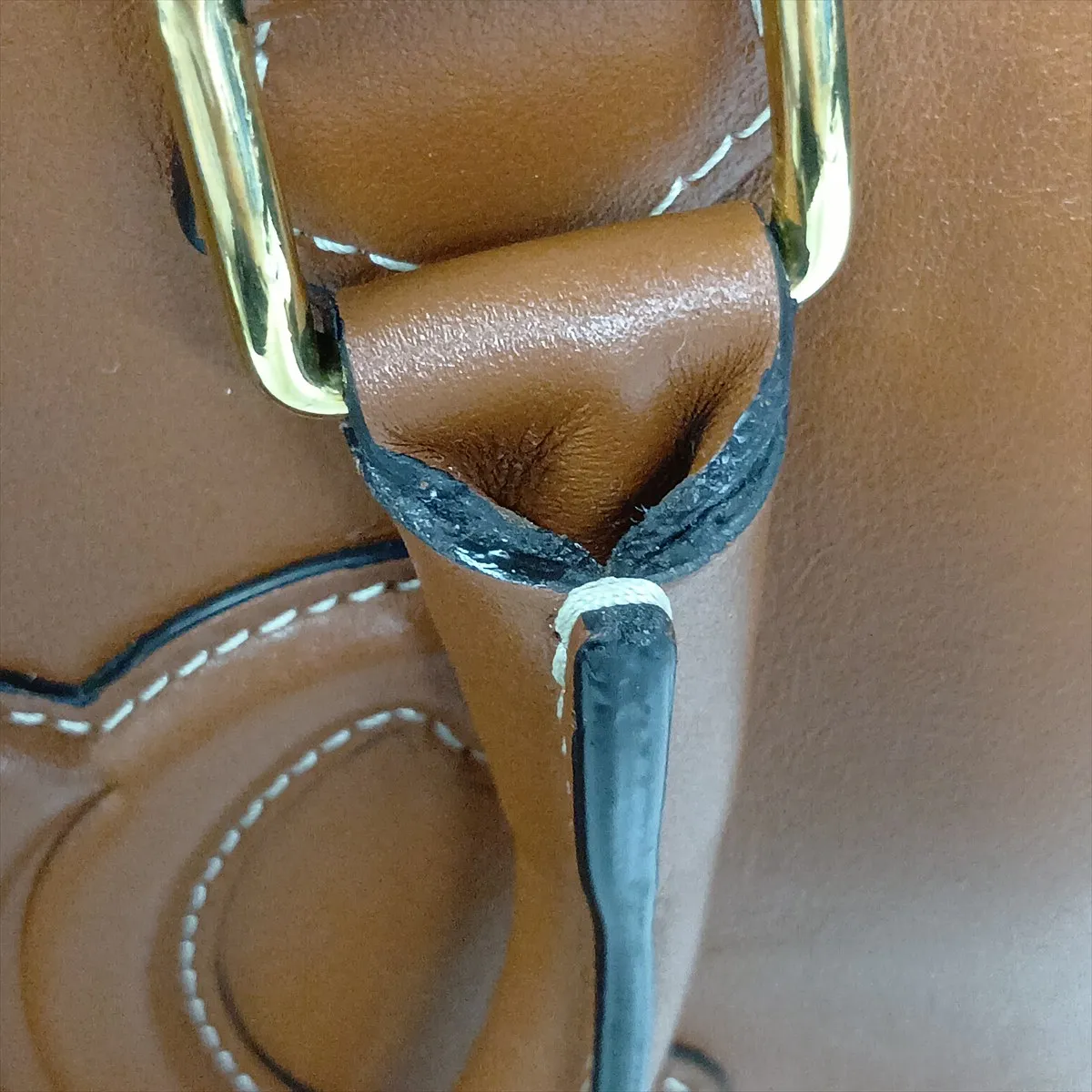 Cuir Triomphe Small Boston Leather 2-Way Handbag, Brown — view 12