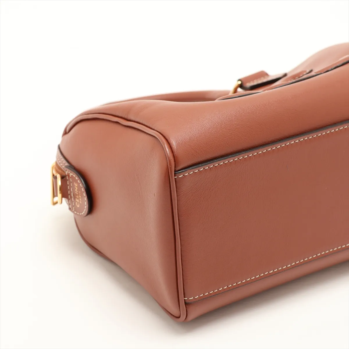 Cuir Triomphe Small Boston Leather 2-Way Handbag, Brown — view 4