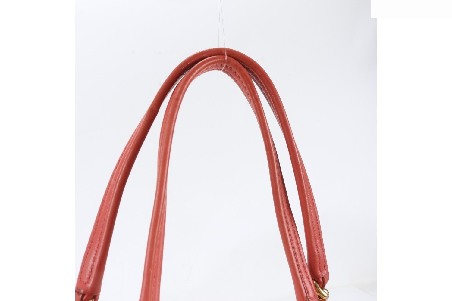 Tessuto Nylon Leather Triangle Logo Chain Shoulder Tote Bag — view 2