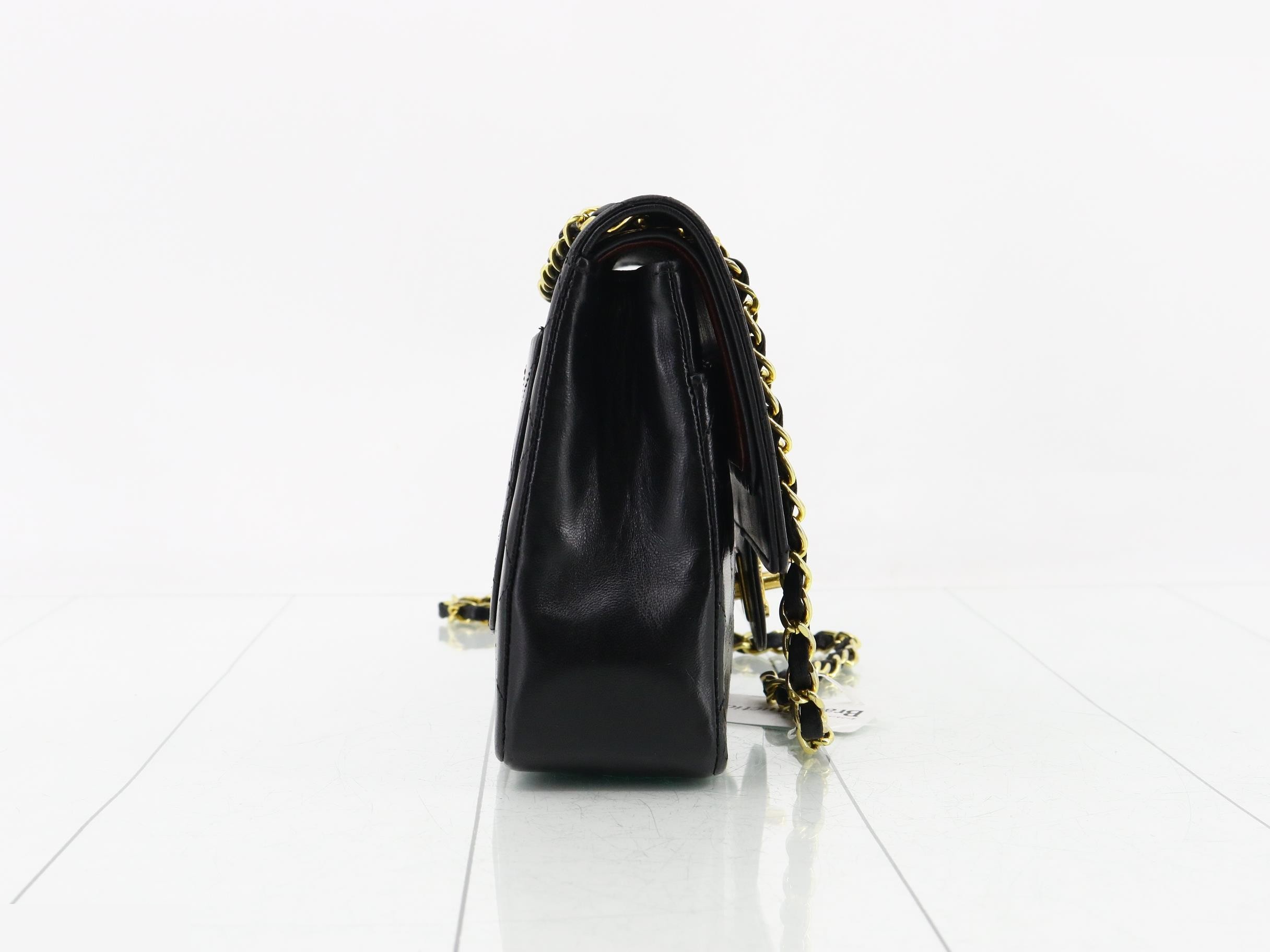 Matelassé 25 Lambskin Double Flap Double Chain Black — view 4