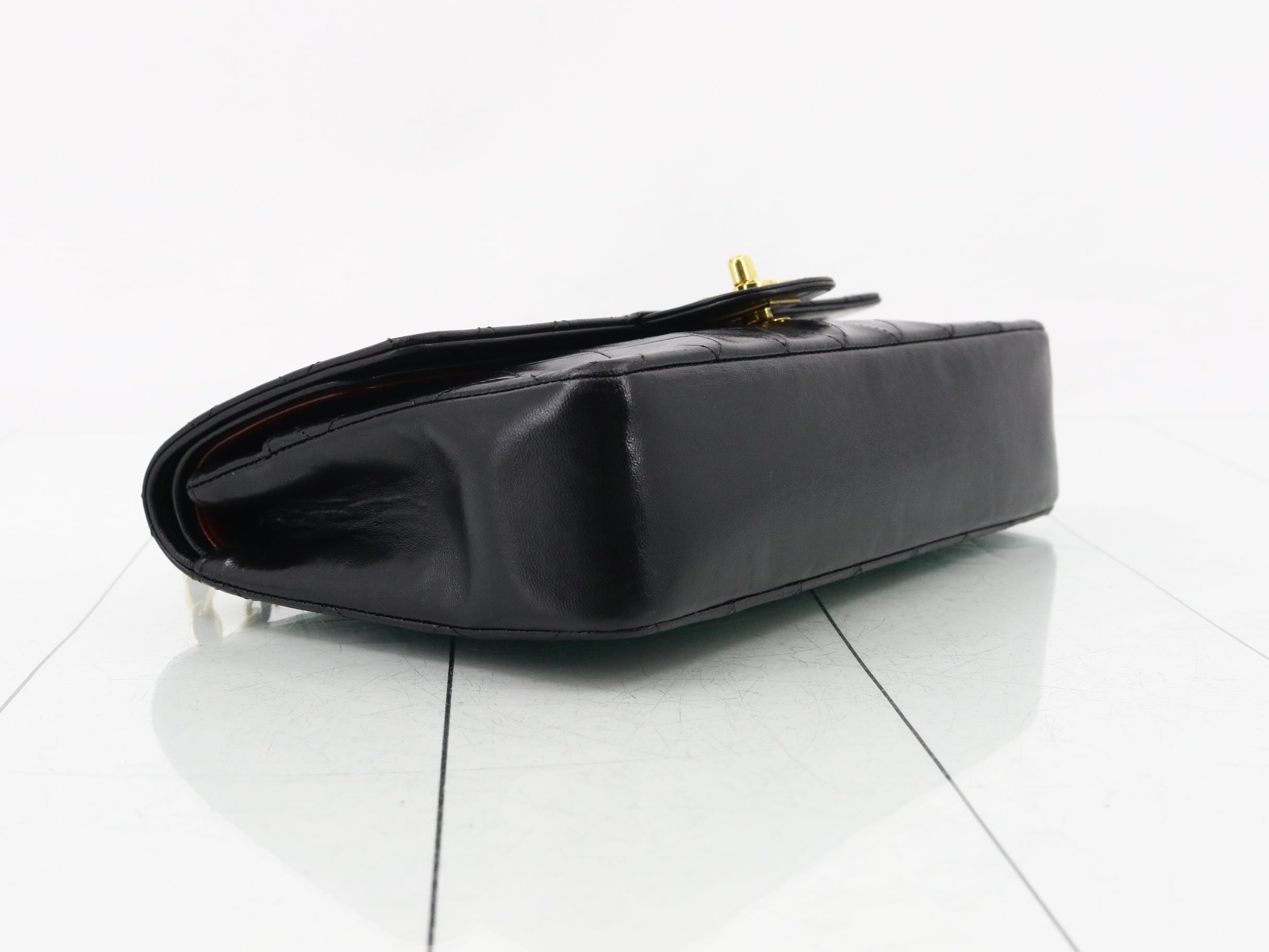 Matelassé 25 Lambskin Double Flap Double Chain Black — view 5