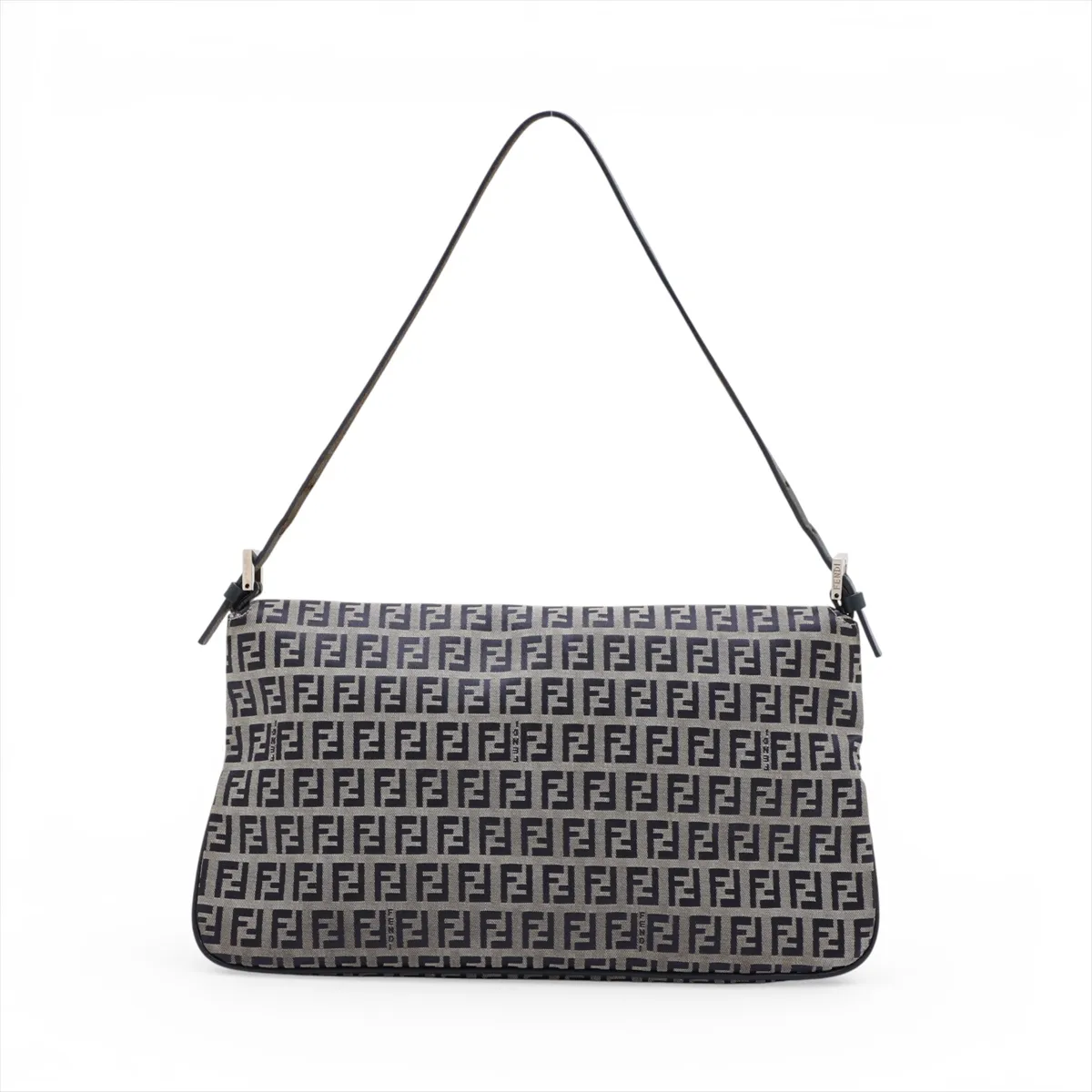Zucchino Canvas x Leather Shoulder Bag Navy x Gray 26796 — view 2