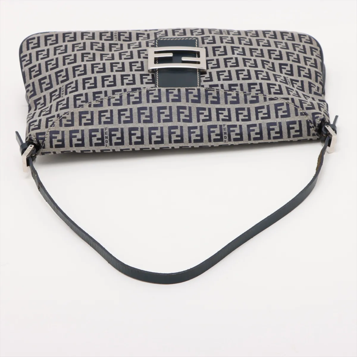 Zucchino Canvas x Leather Shoulder Bag Navy x Gray 26796 — view 5