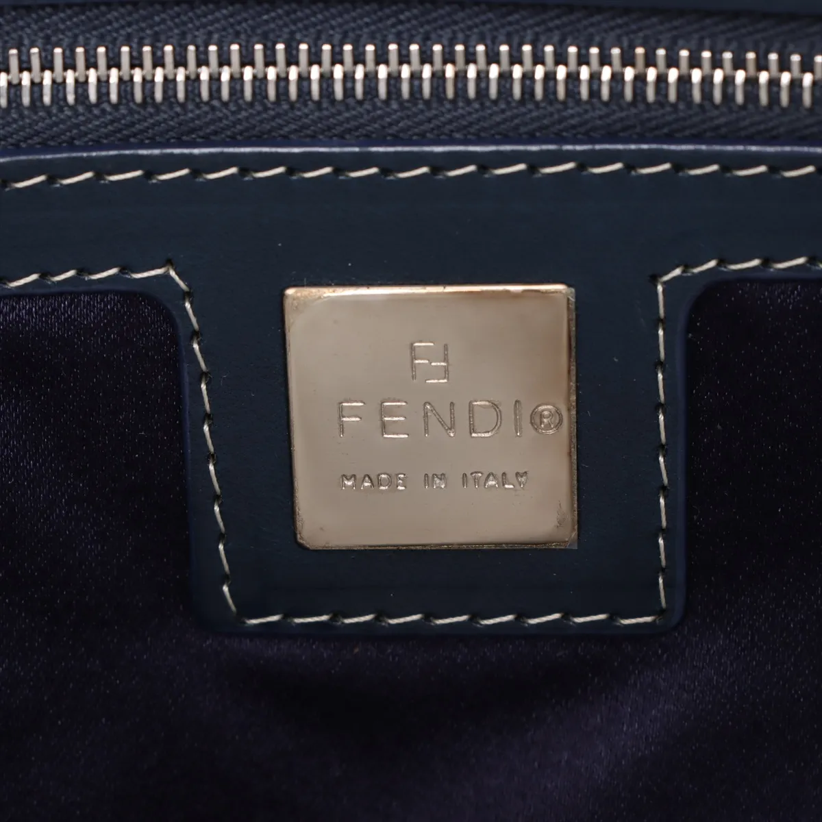 Zucchino Canvas x Leather Shoulder Bag Navy x Gray 26796 — view 9
