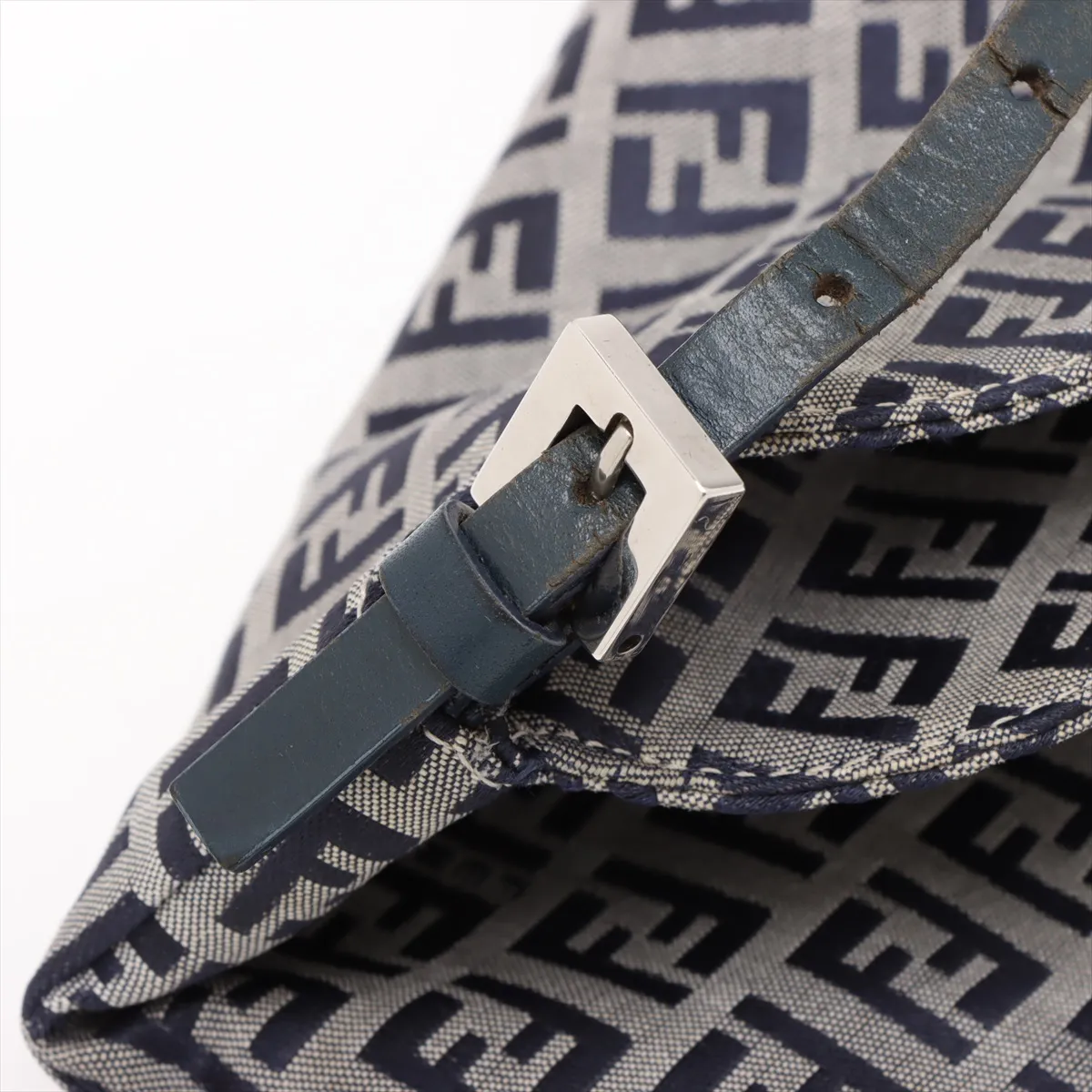Zucchino Canvas x Leather Shoulder Bag Navy x Gray 26796 — view 10
