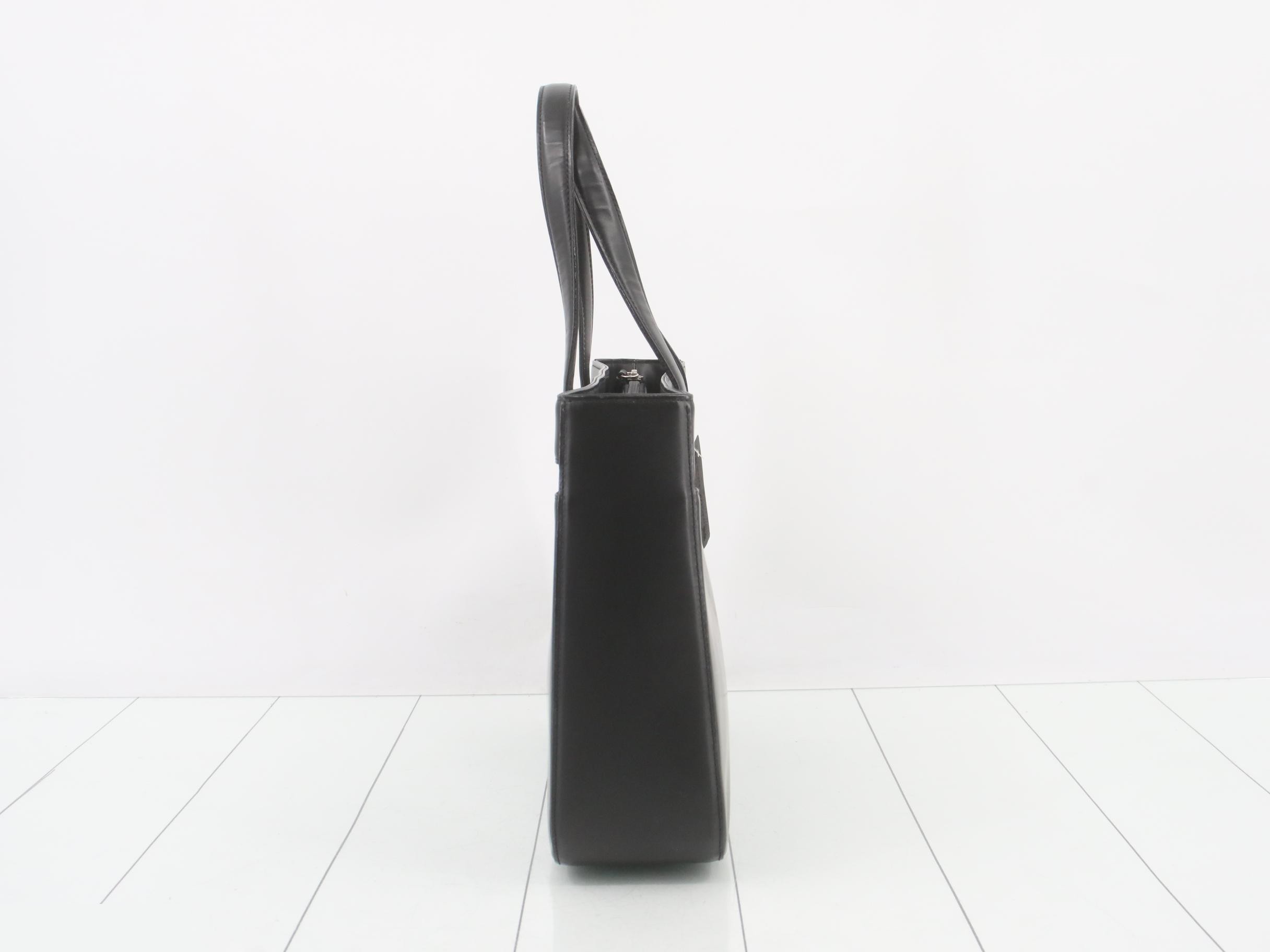 Nova Check handbag, black leather — view 3