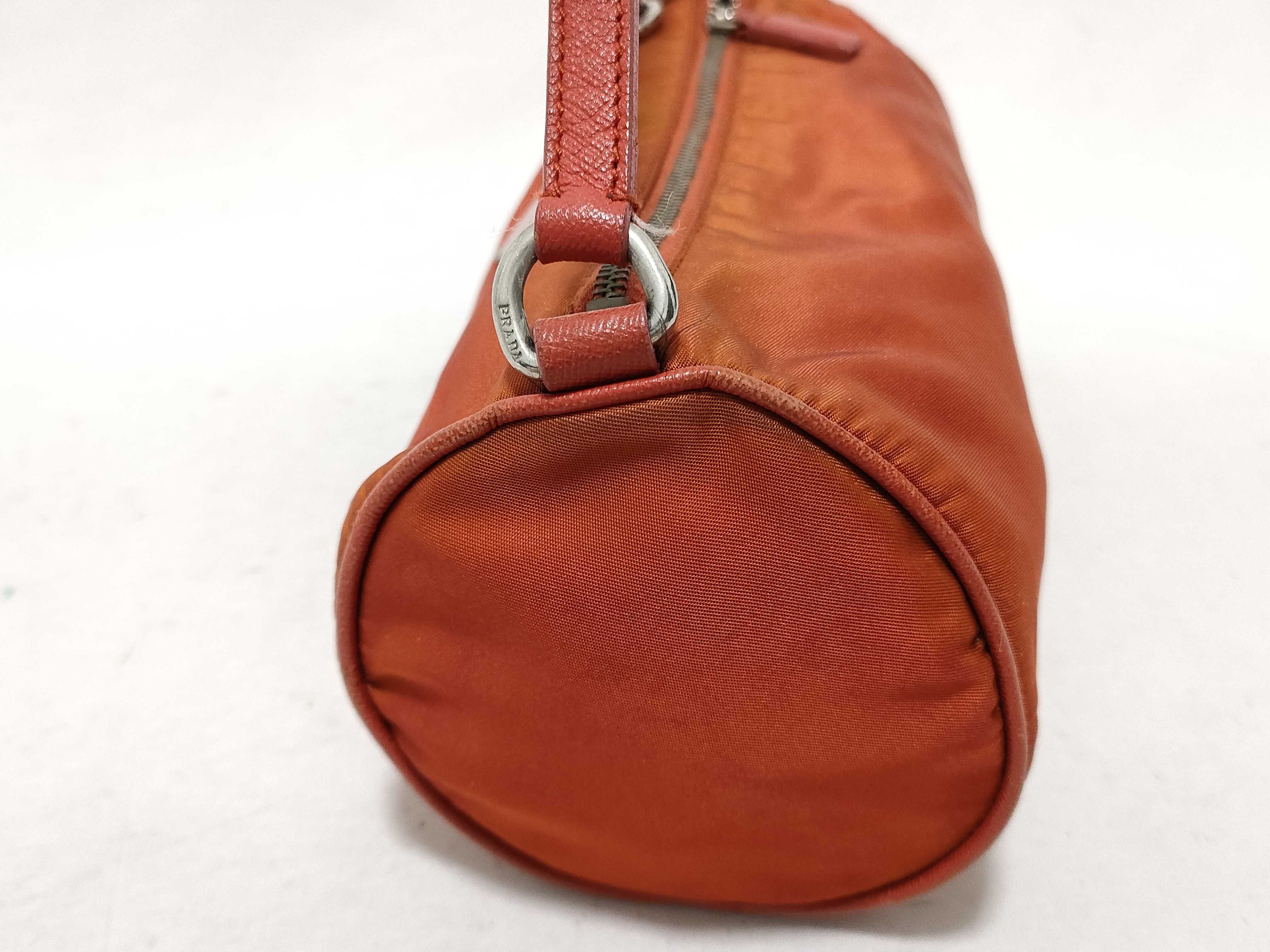 Nylon Accessory Pouch, Cylindrical, Orange Pouch — view 15