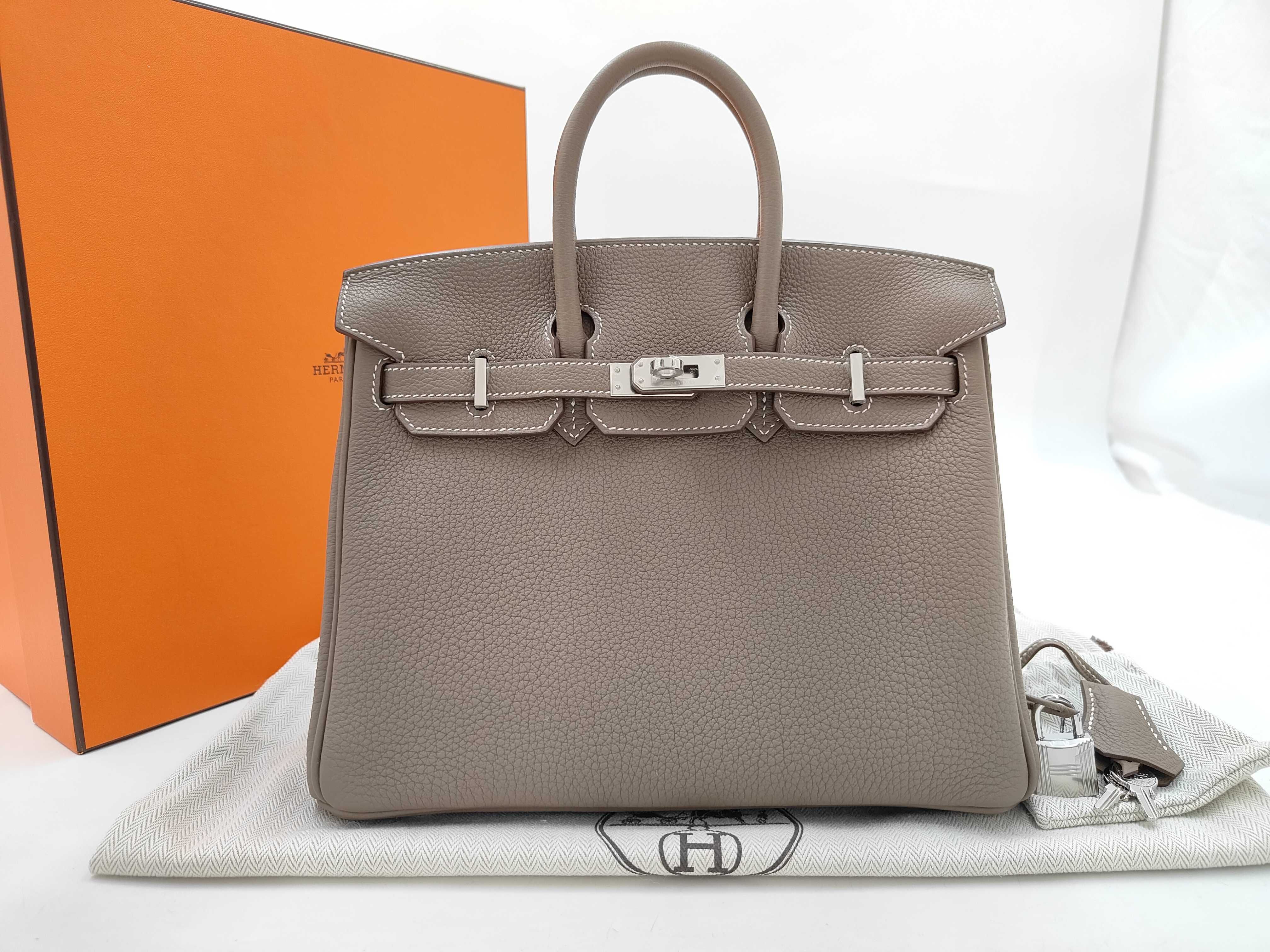 Birkin 25 G stamp Etoupe handbag