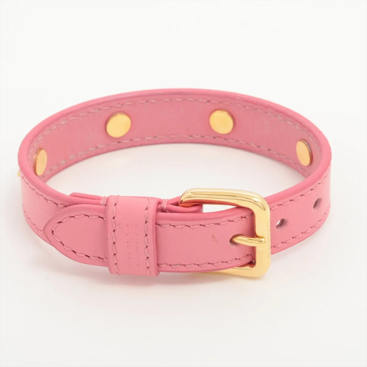 Triomphe SFE4261 Bracelet, GP x Leather, Pink x Gold. Shows signs of wear: — view 2