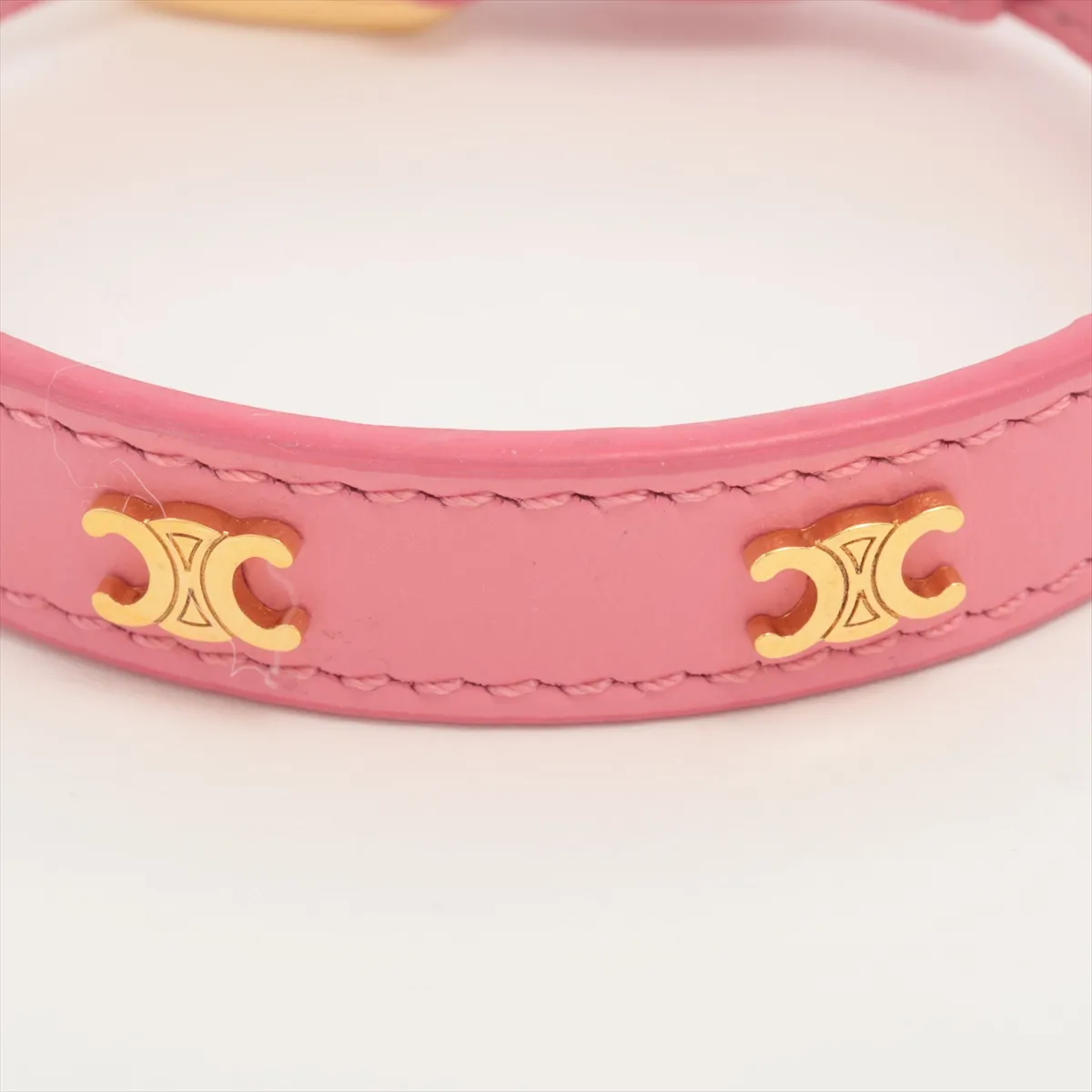 Triomphe SFE4261 Bracelet, GP x Leather, Pink x Gold. Shows signs of wear: — view 3