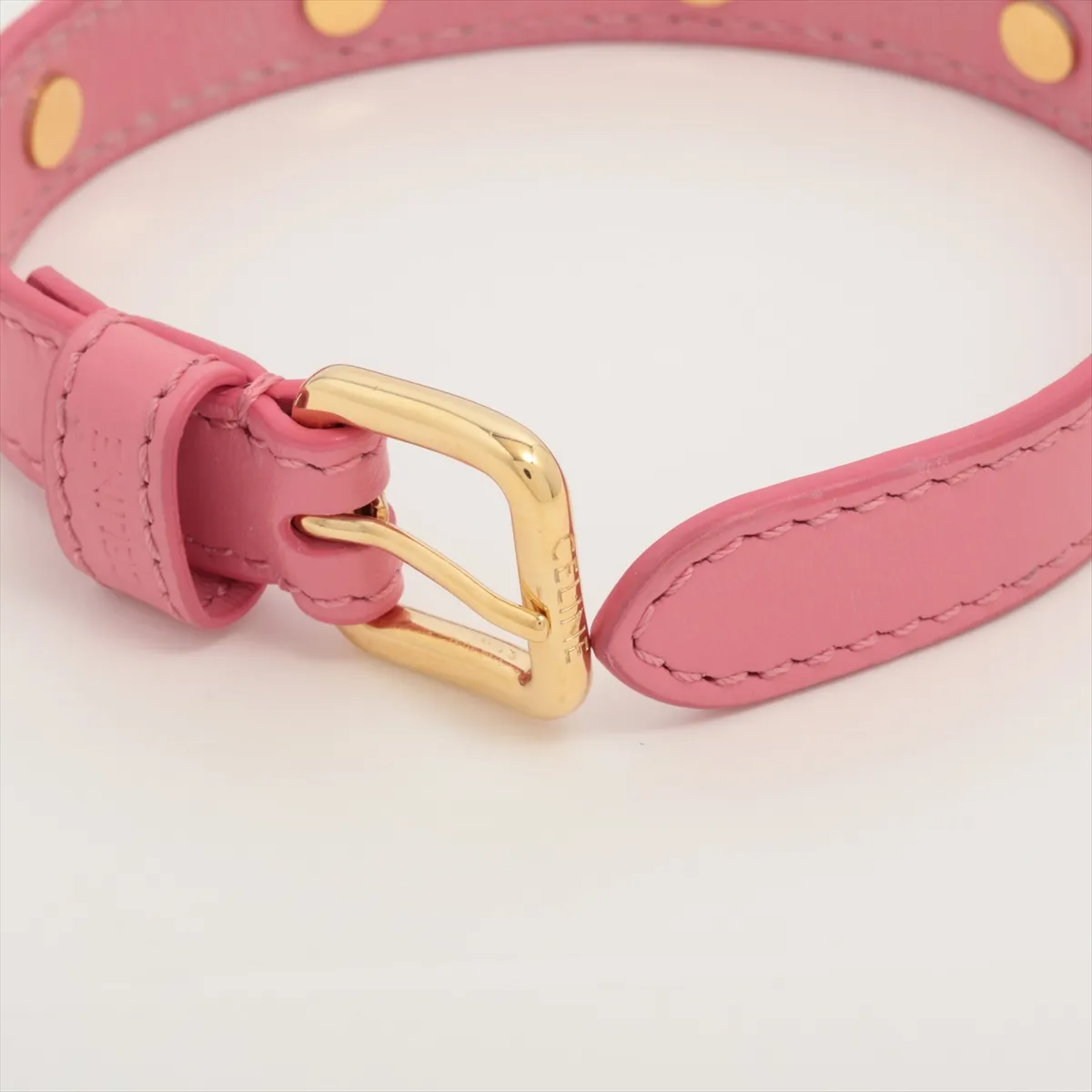 Triomphe SFE4261 Bracelet, GP x Leather, Pink x Gold. Shows signs of wear: — view 5
