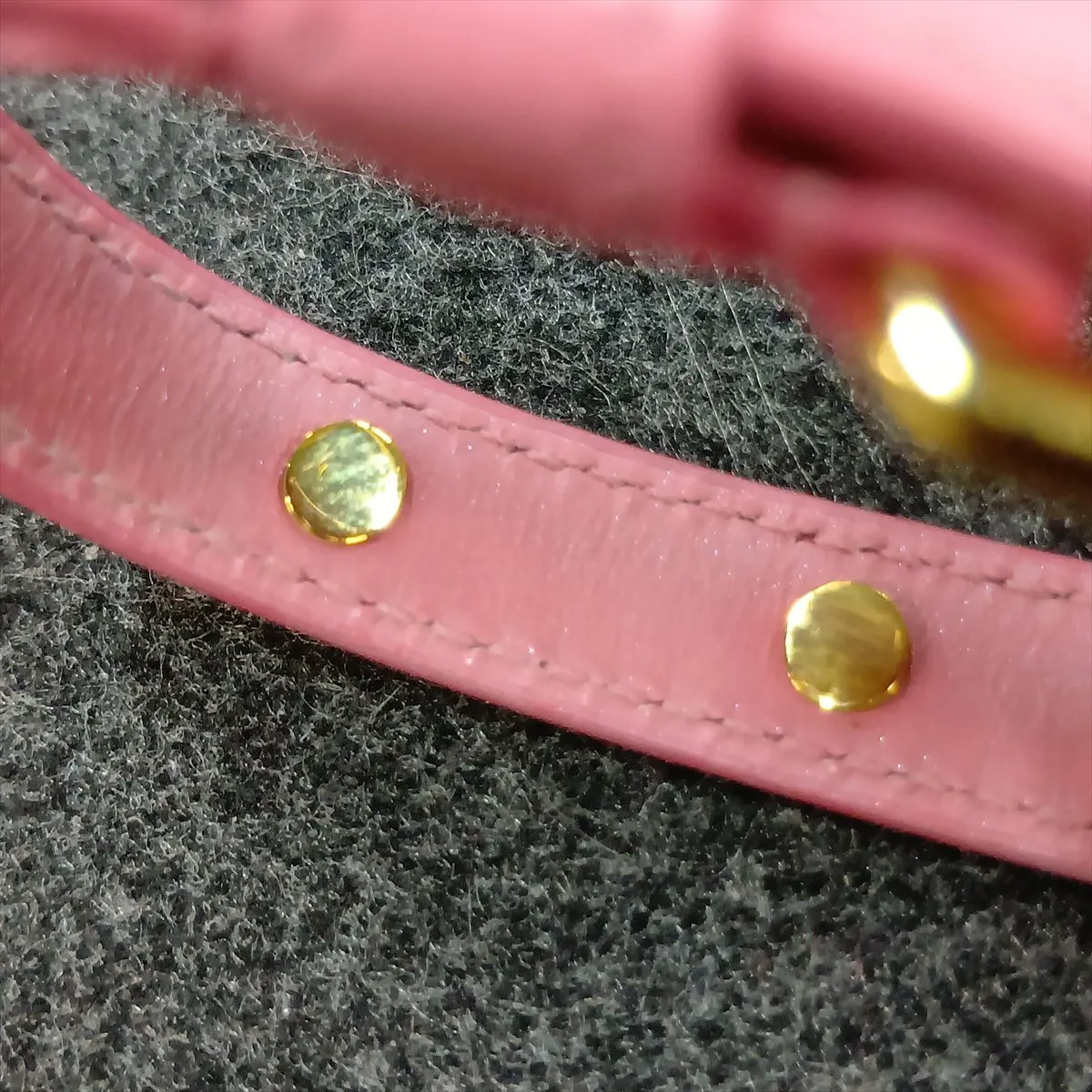 Triomphe SFE4261 Bracelet, GP x Leather, Pink x Gold. Shows signs of wear: — view 8
