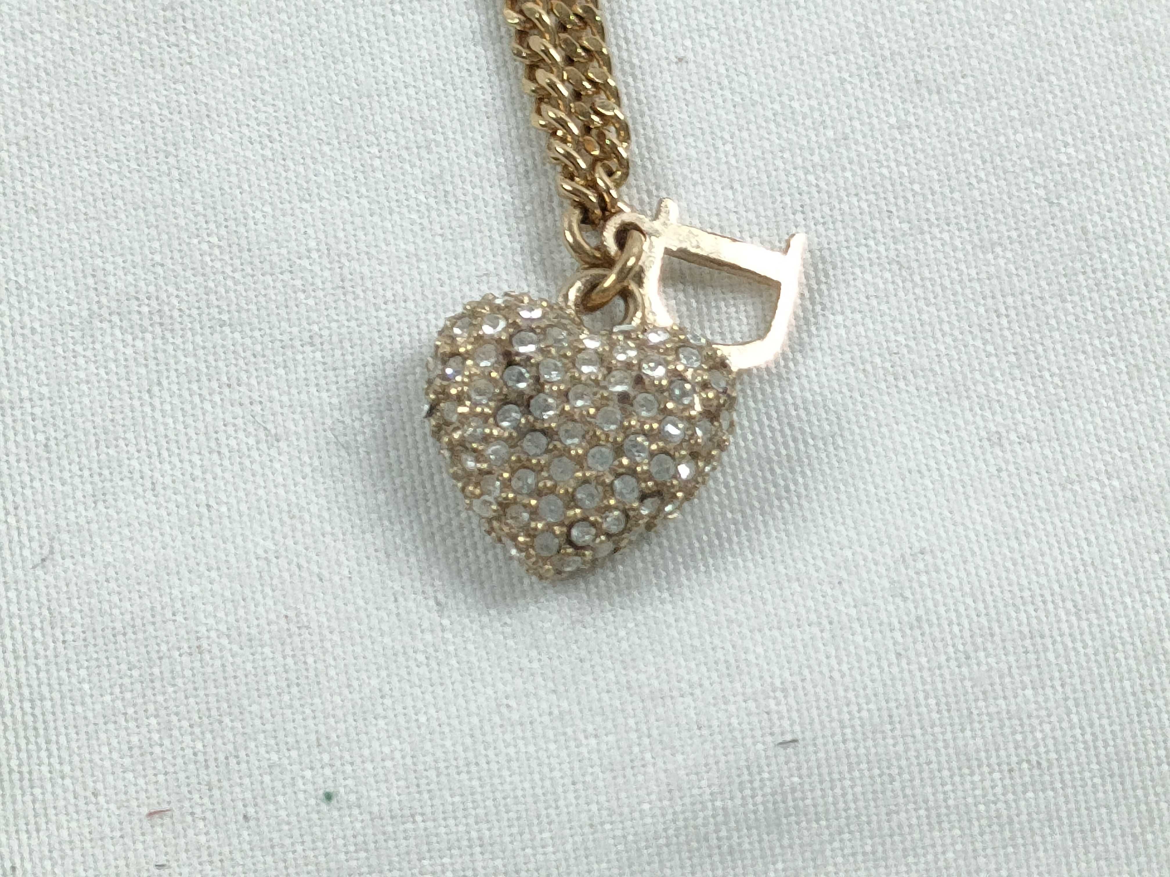 3D Heart Rhinestone Necklace — view 2