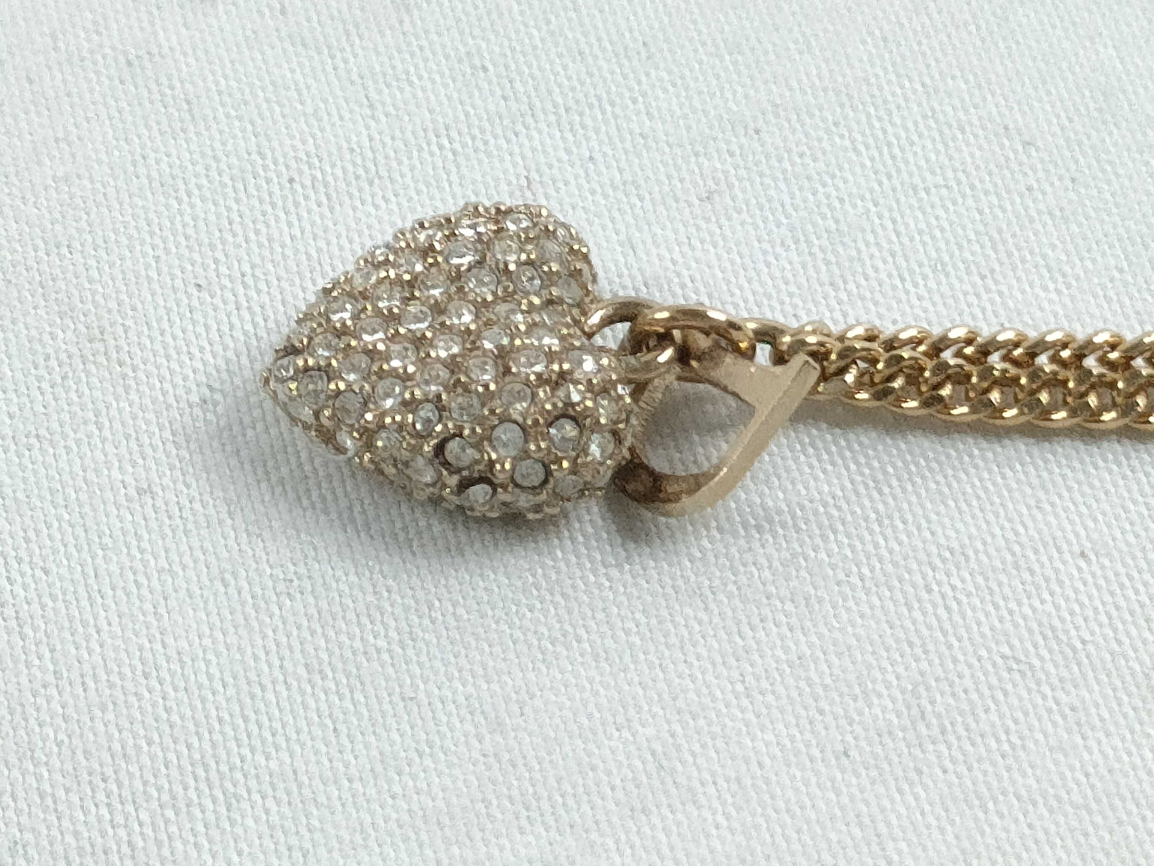 3D Heart Rhinestone Necklace — view 3