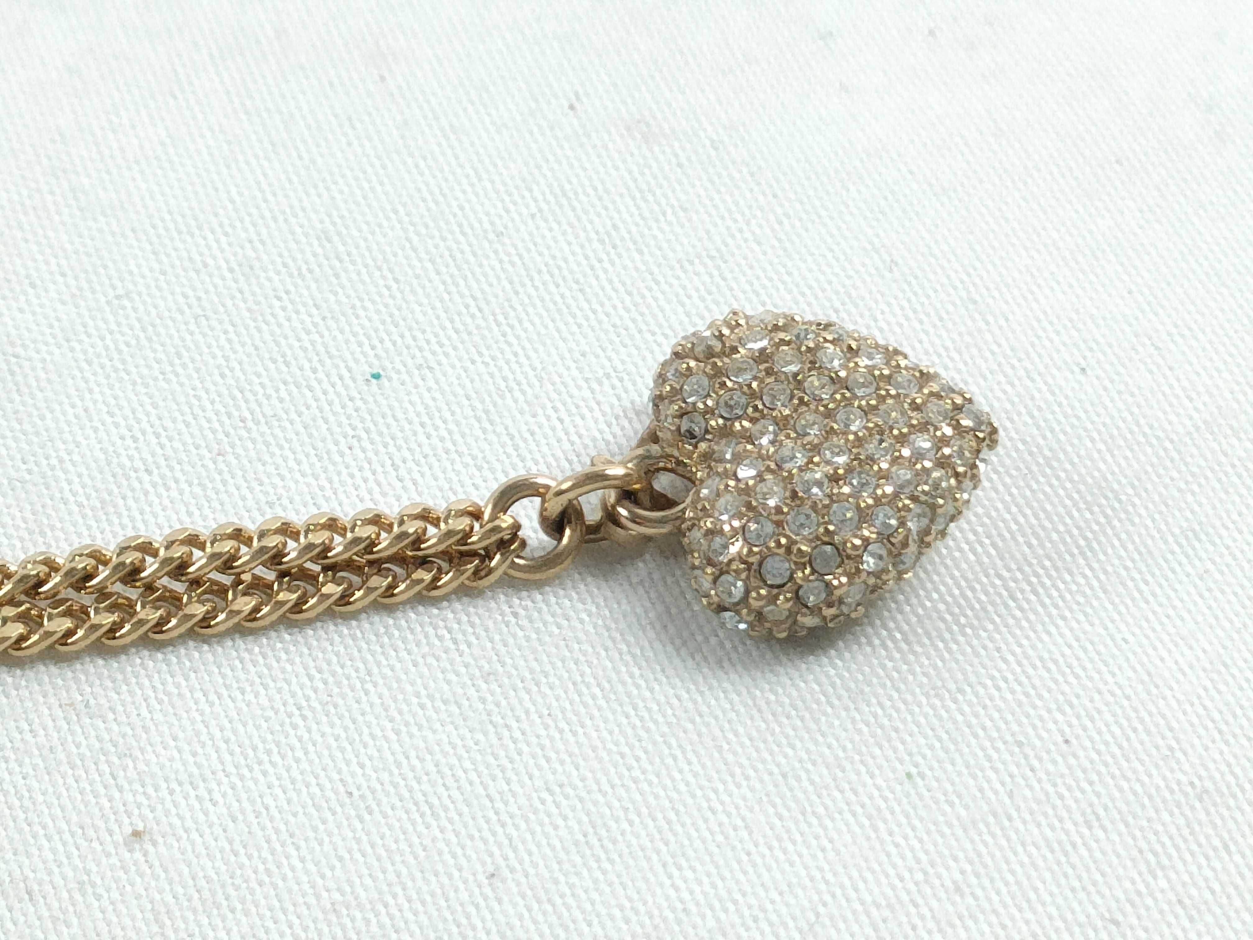3D Heart Rhinestone Necklace — view 4