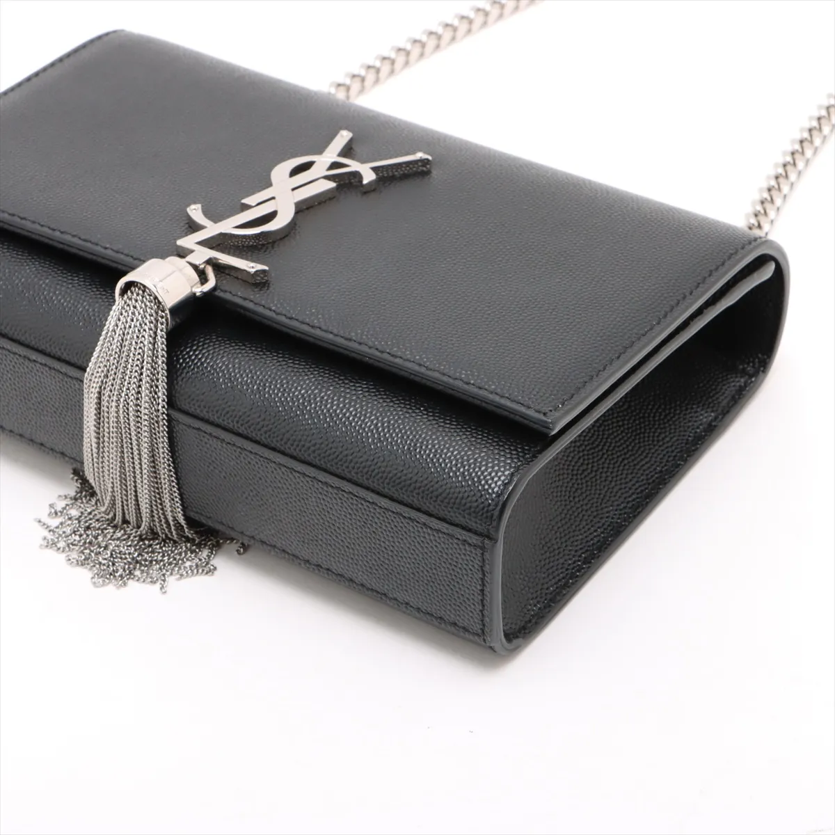 Classic Kate Leather Chain Shoulder Bag, Black, 474366 — view 3