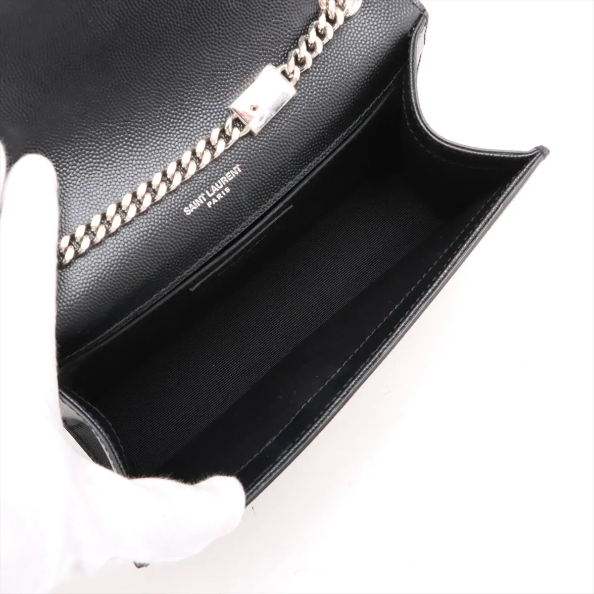 Classic Kate Leather Chain Shoulder Bag, Black, 474366 — view 6