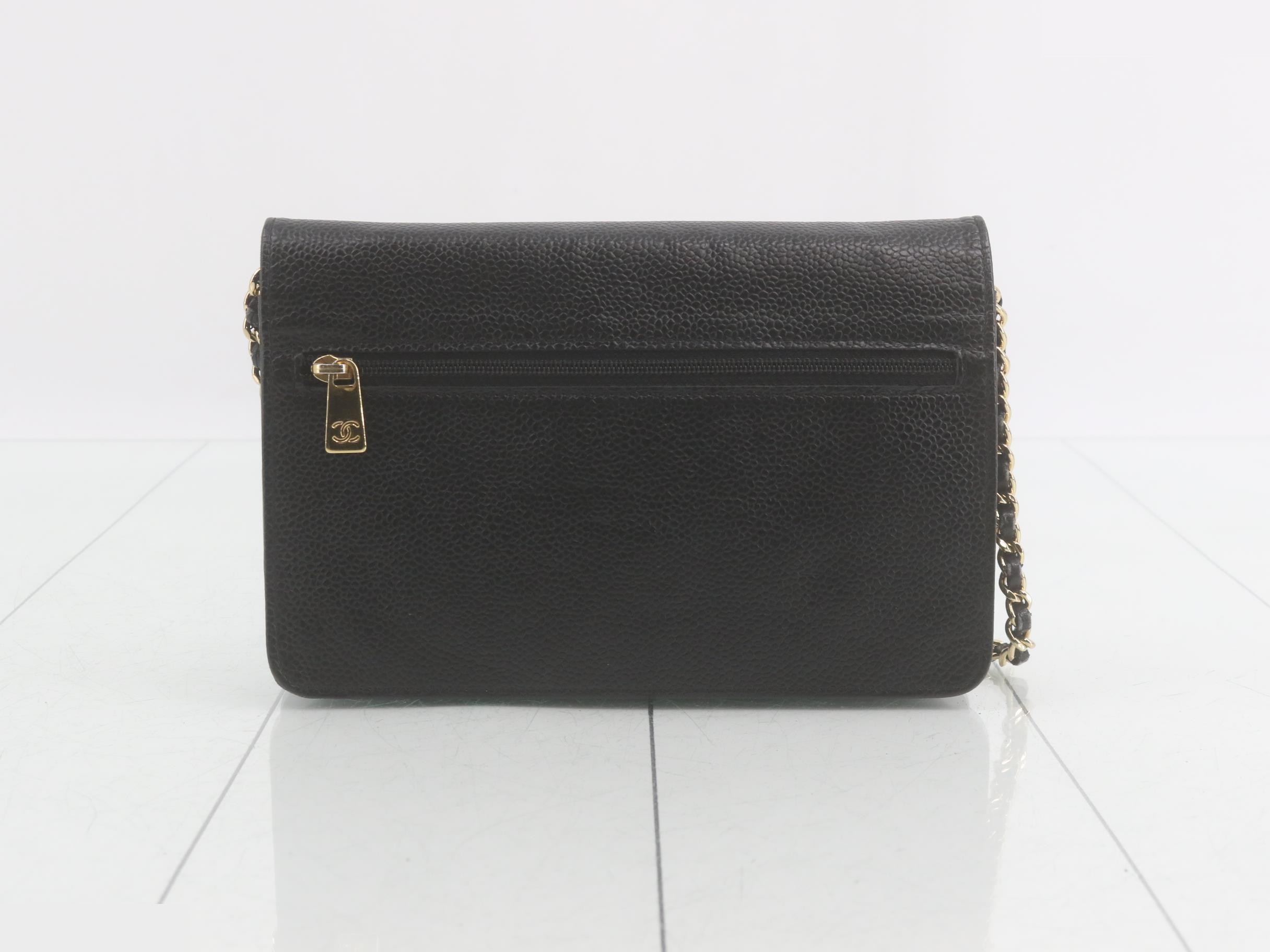 Item #11: Black, Gold hardware, Coco Mark, Chain Shoulder Wallet — view 2