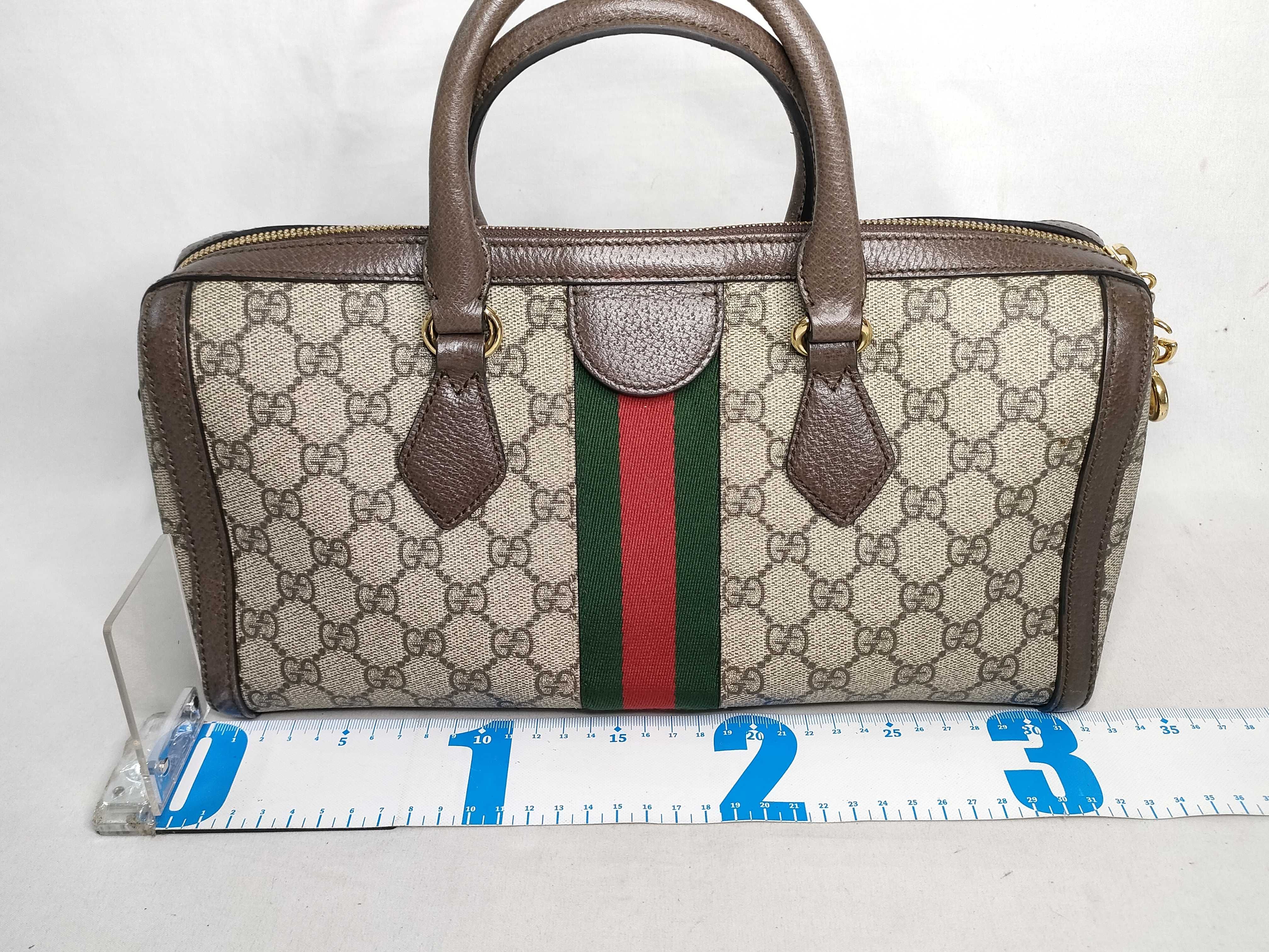 GG Supreme ID-GG Supreme Ophidia PVC & Cowhide 2-Way Shoulder Bag Brown 524532 Handbag — view 2