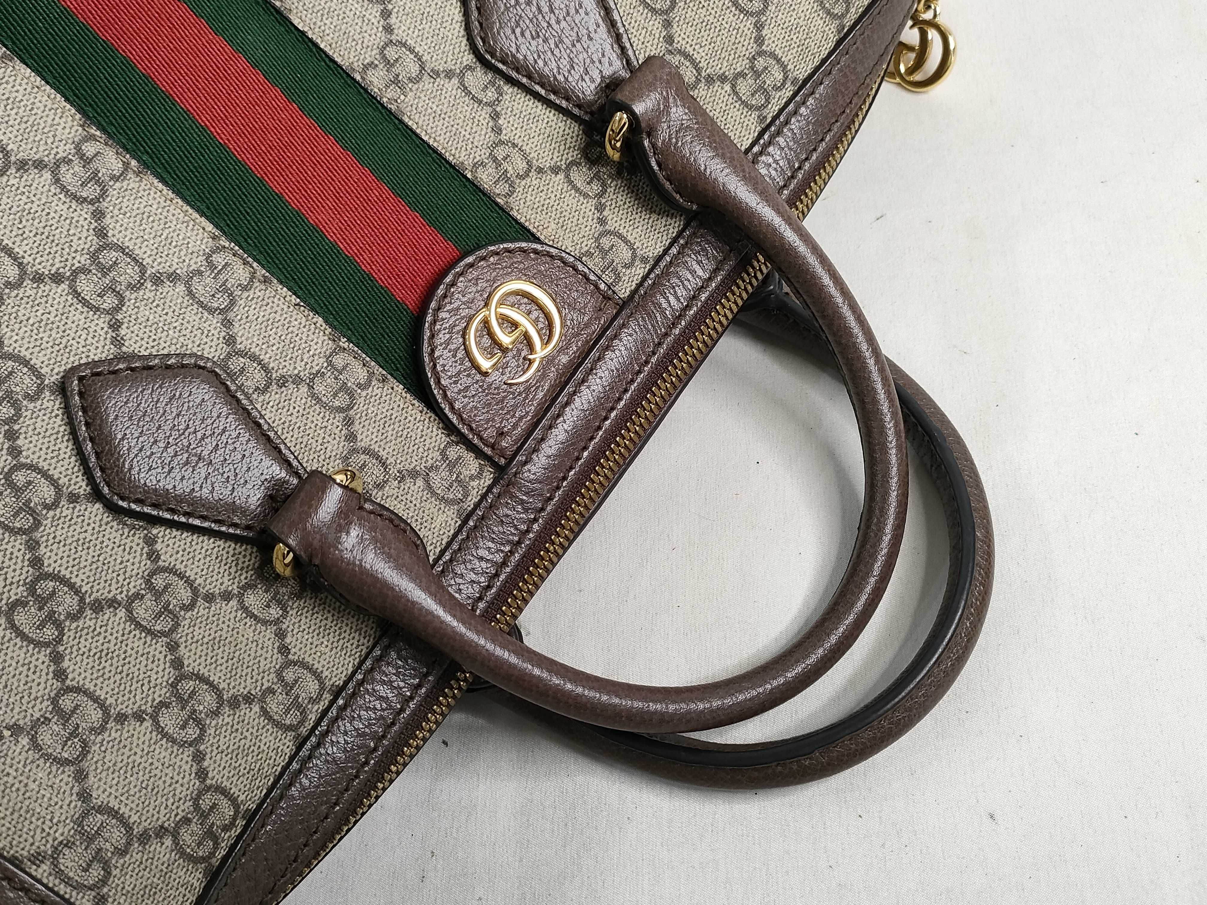 GG Supreme ID-GG Supreme Ophidia PVC & Cowhide 2-Way Shoulder Bag Brown 524532 Handbag — view 3