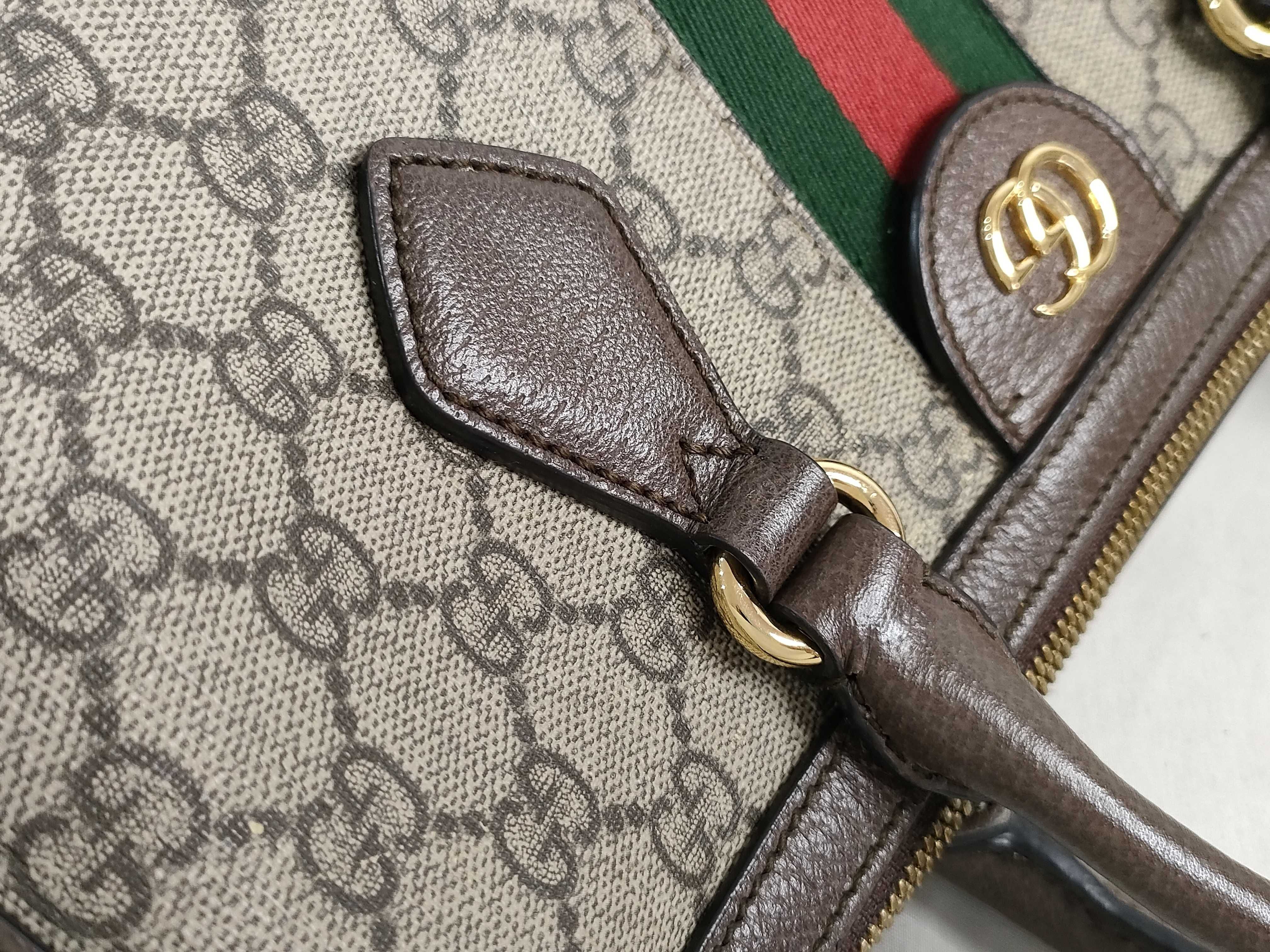 GG Supreme ID-GG Supreme Ophidia PVC & Cowhide 2-Way Shoulder Bag Brown 524532 Handbag — view 5