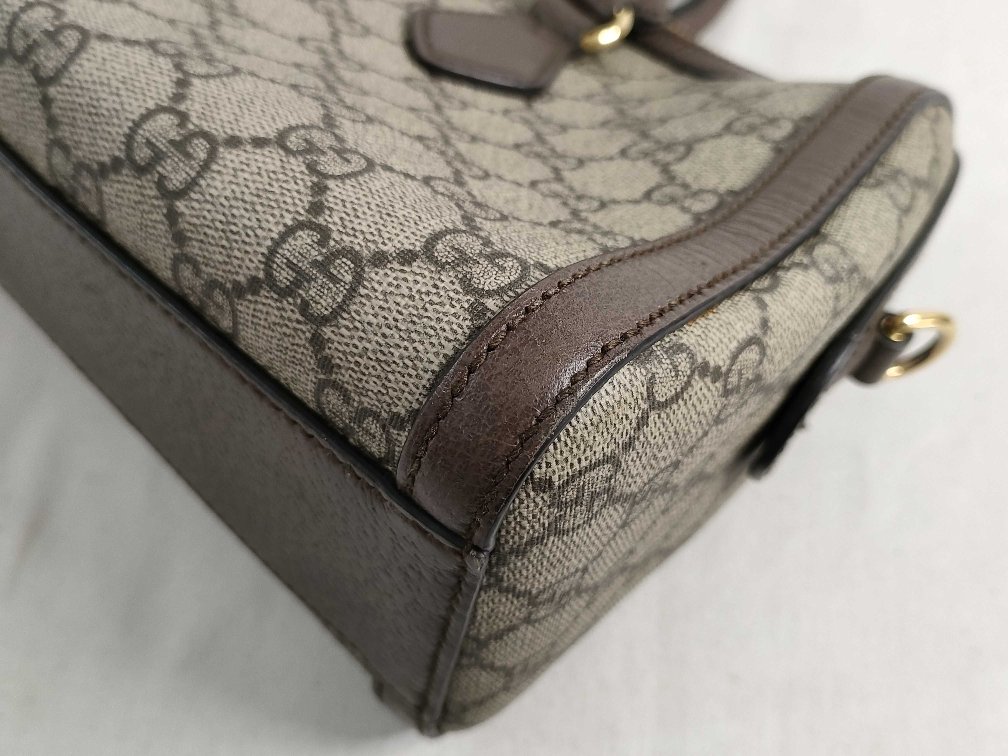 GG Supreme ID-GG Supreme Ophidia PVC & Cowhide 2-Way Shoulder Bag Brown 524532 Handbag — view 7