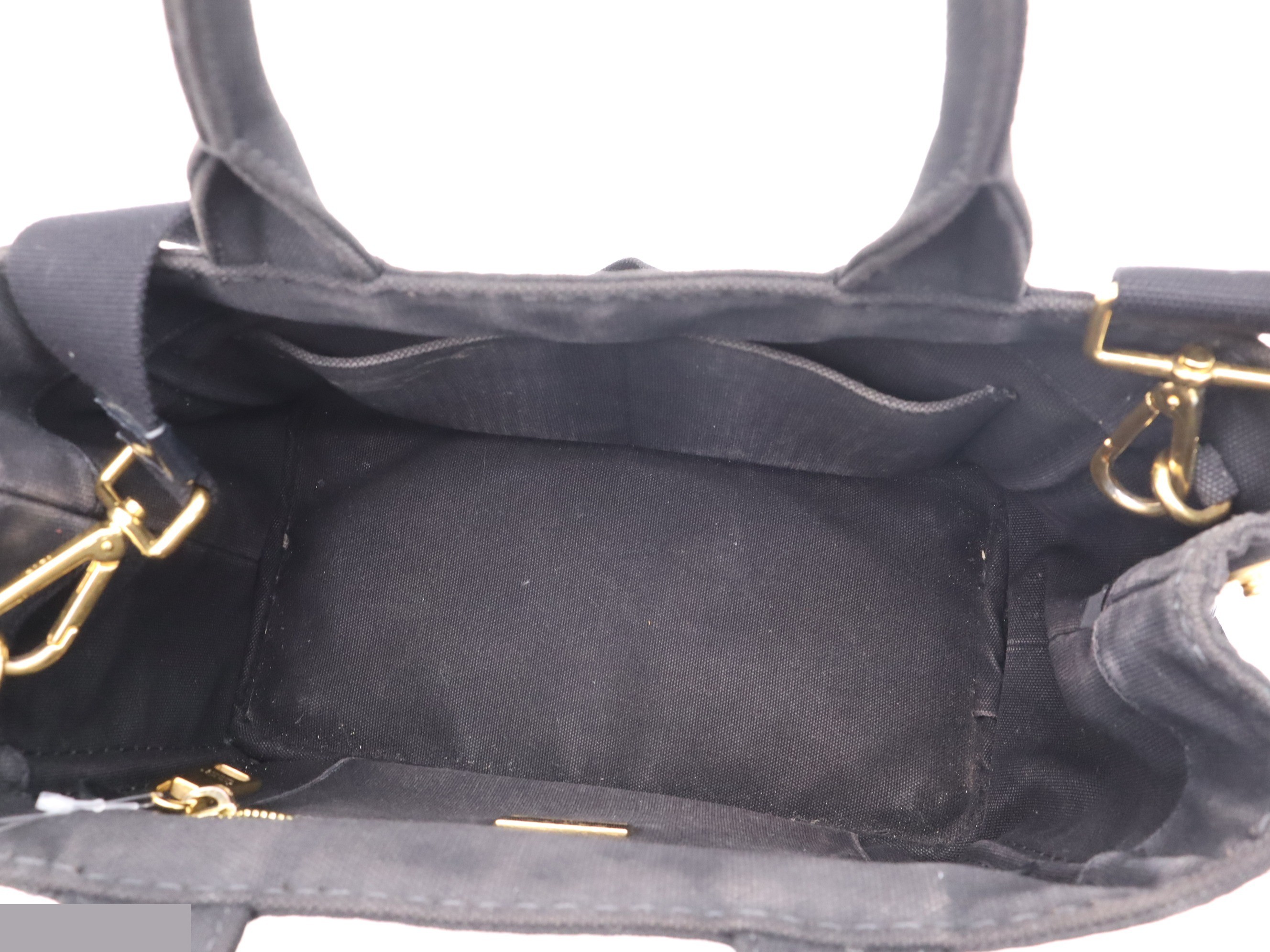Canvas Canapa Mini Tote Bag with Shoulder Strap, Black — view 7